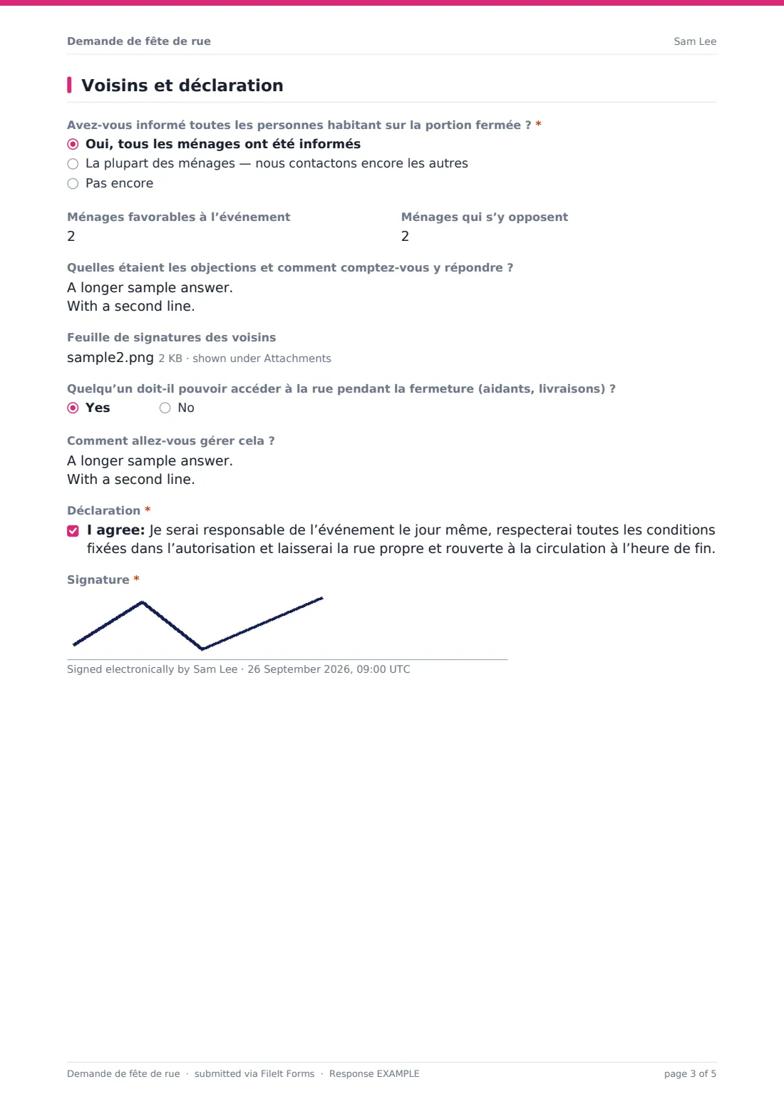 Demande de fête de rue — exemple de réponse au format PDF, page 3 sur 5