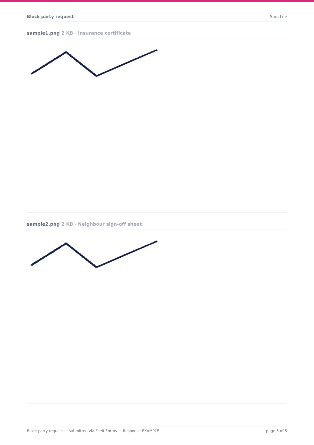 Block party request — example response PDF, page 5 of 5