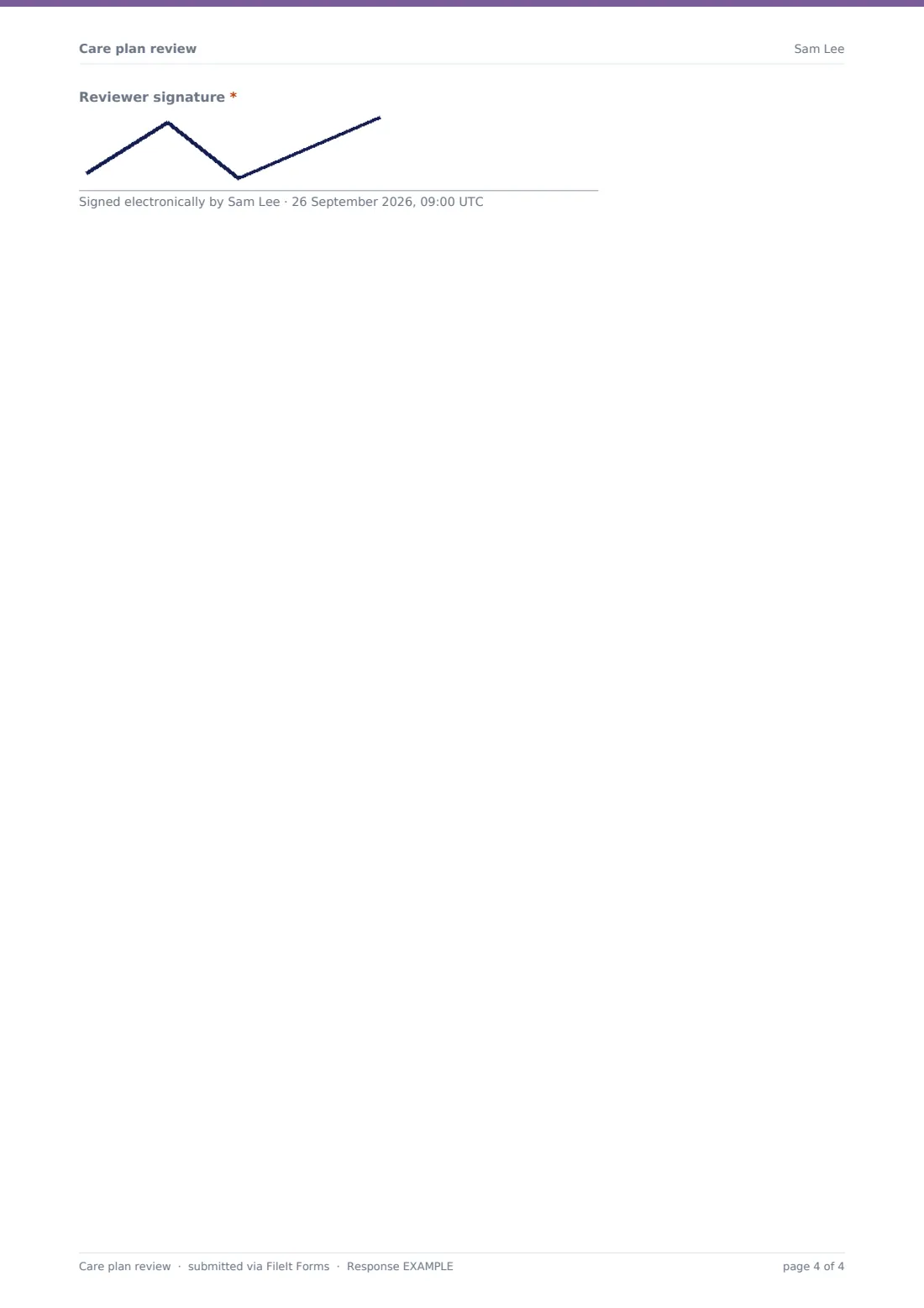 Care plan review — example response PDF, page 4 of 4