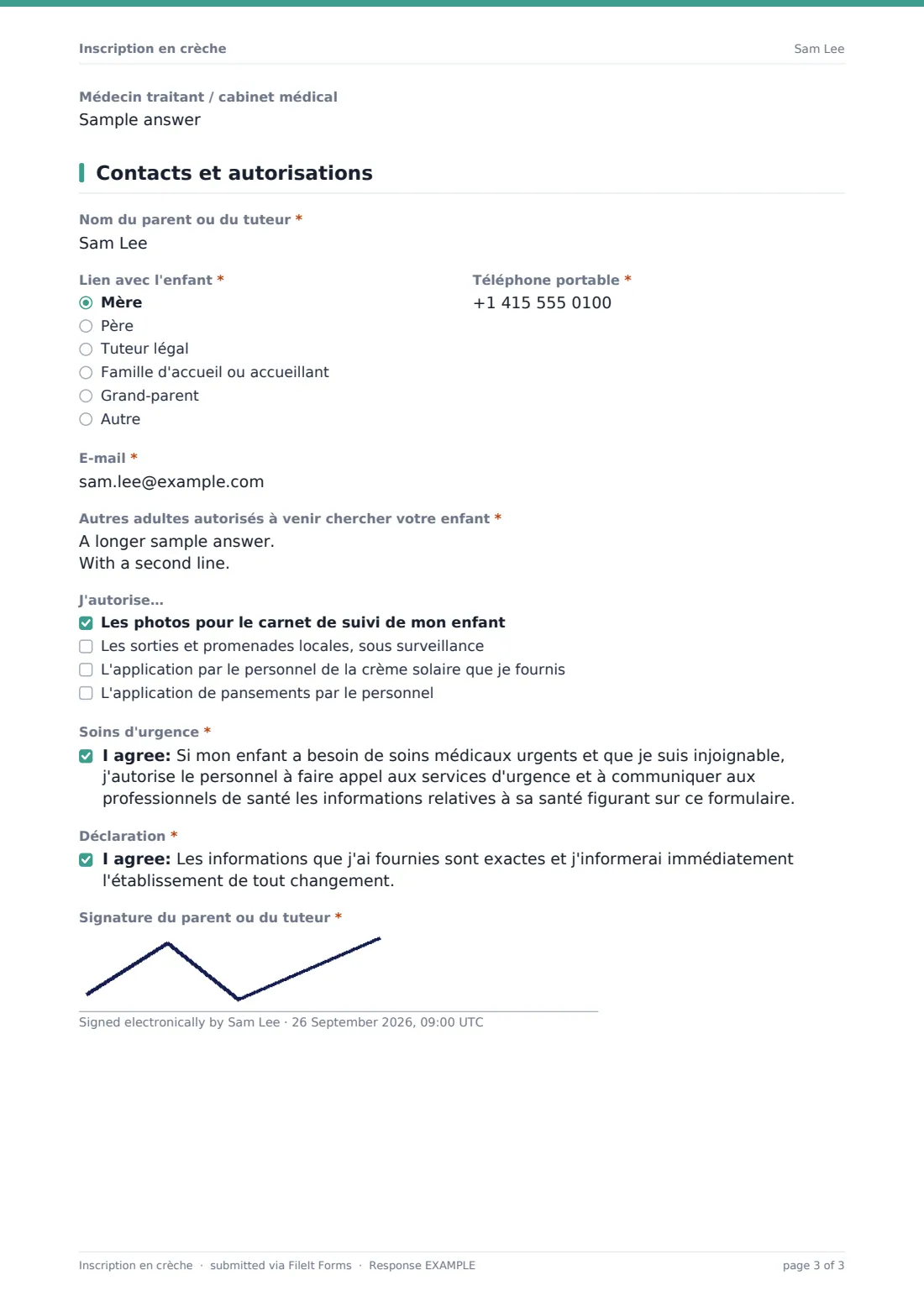 Inscription en crèche — exemple de réponse au format PDF, page 3 sur 3