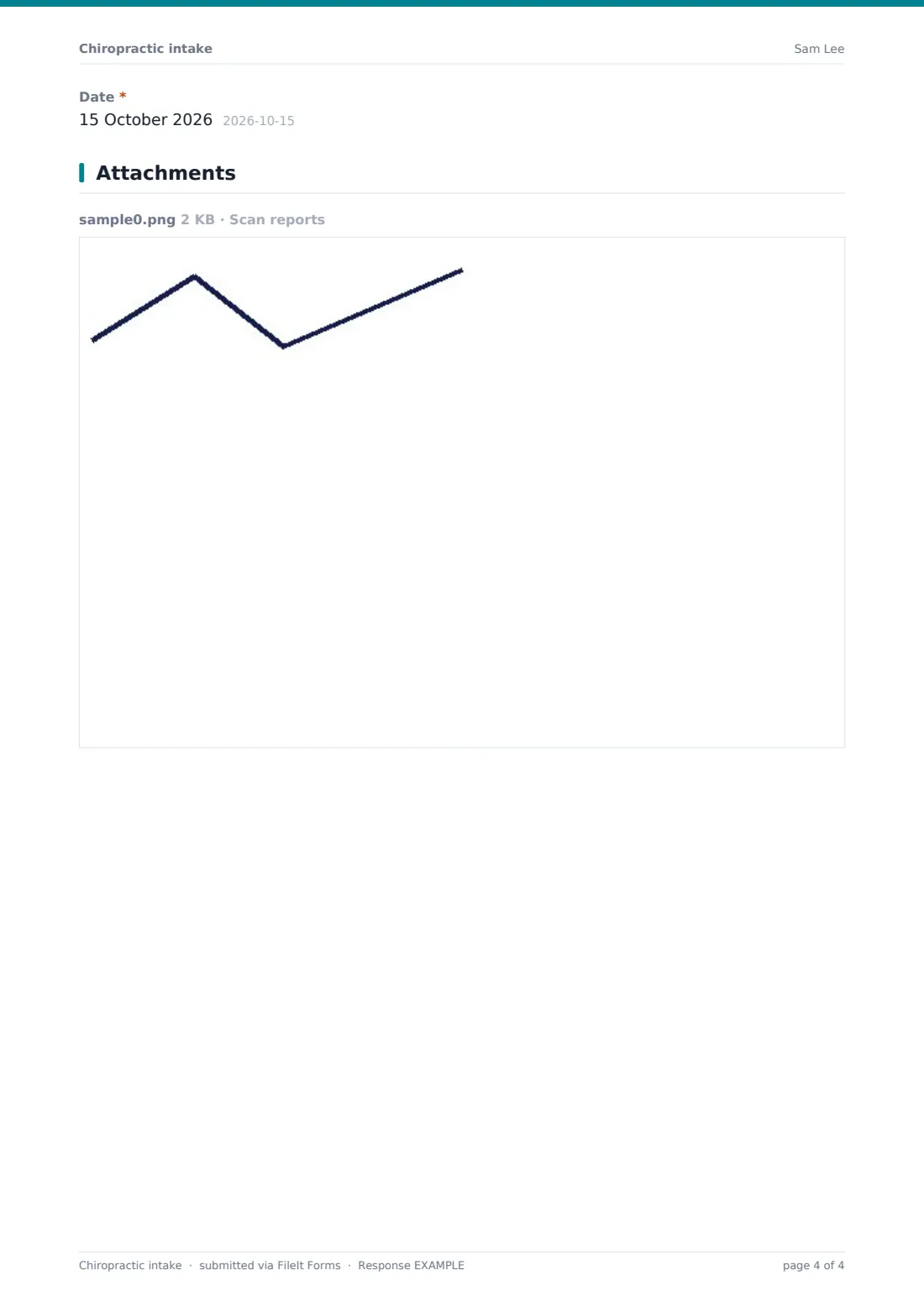 Chiropractic intake — example response PDF, page 4 of 4