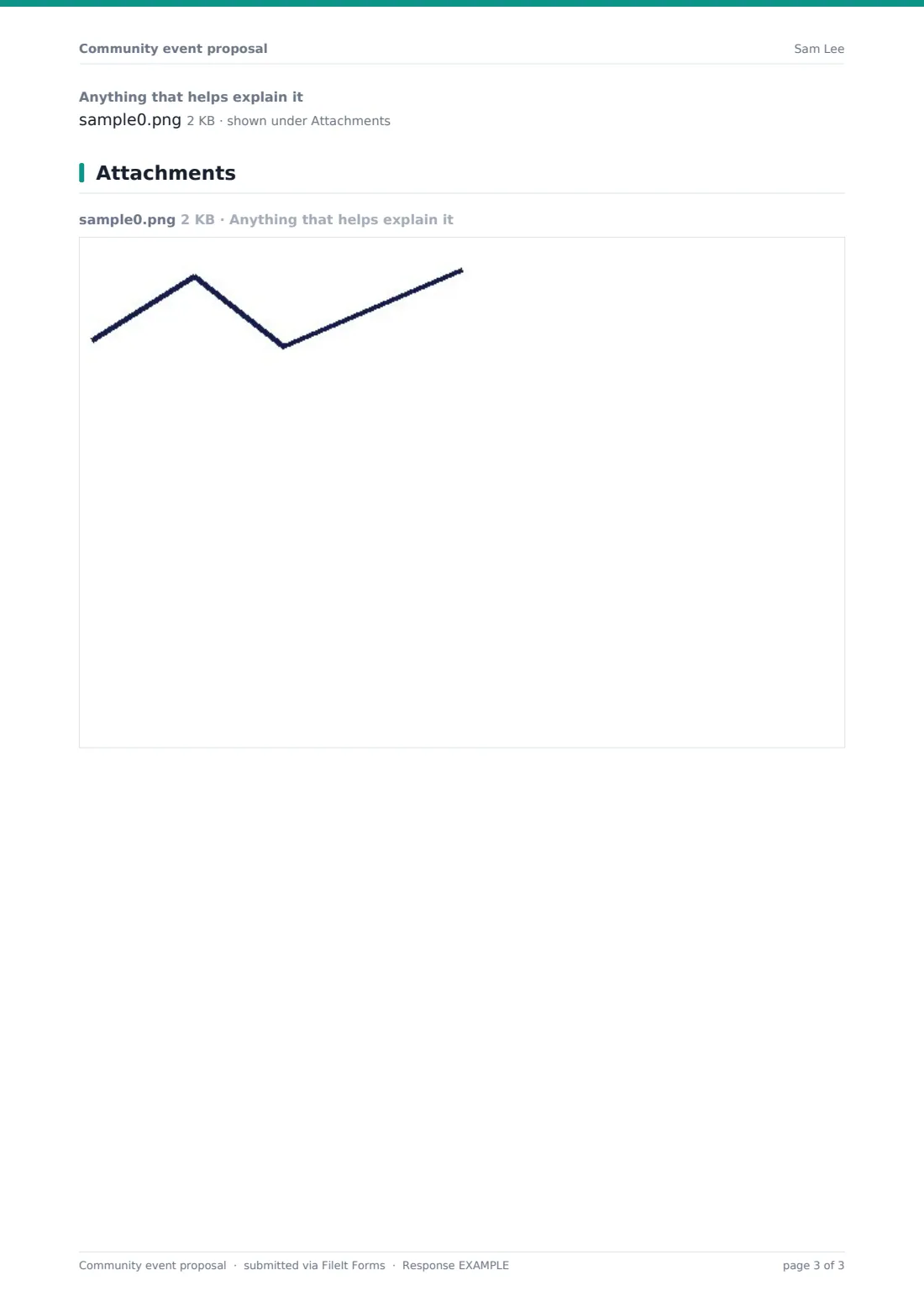 Community event proposal — example response PDF, page 3 of 3
