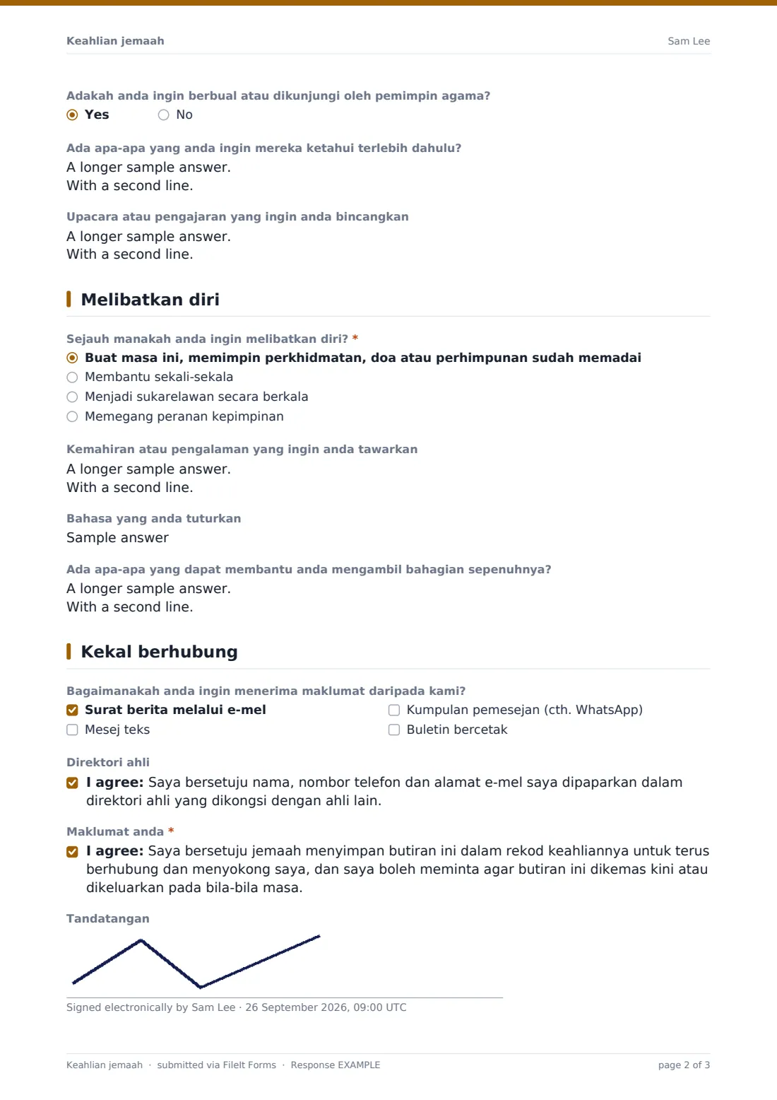 Keahlian jemaah — PDF respons contoh, halaman 2 daripada 3
