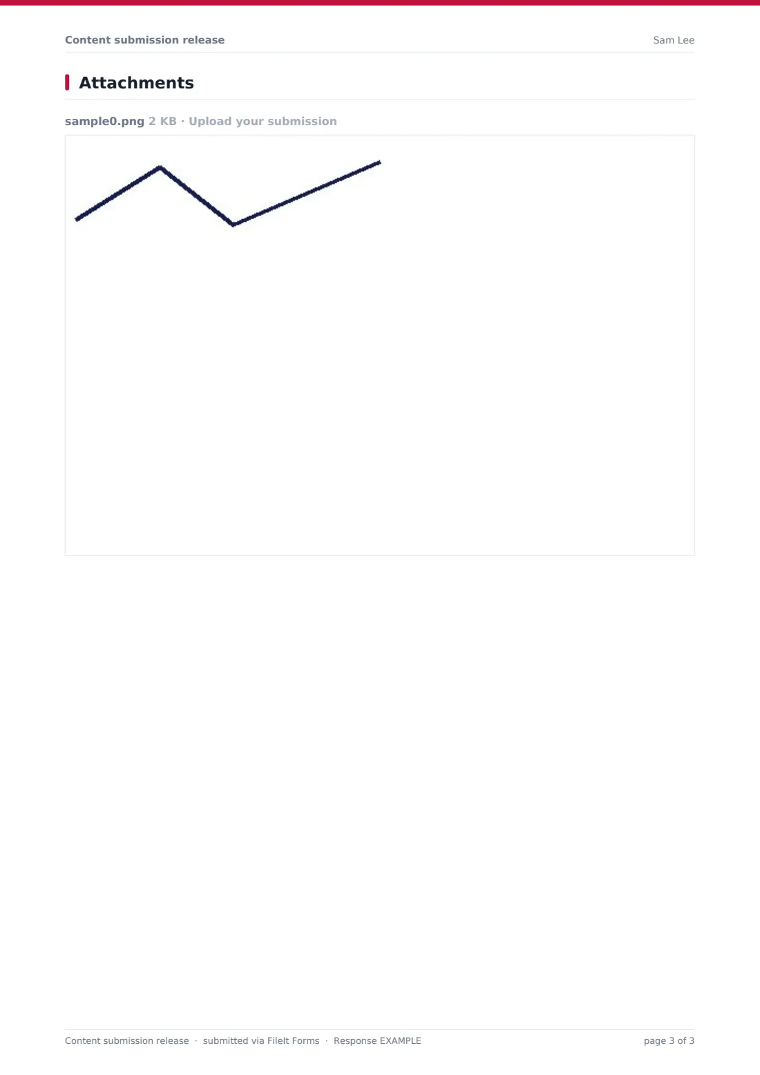 Content submission release — example response PDF, page 3 of 3