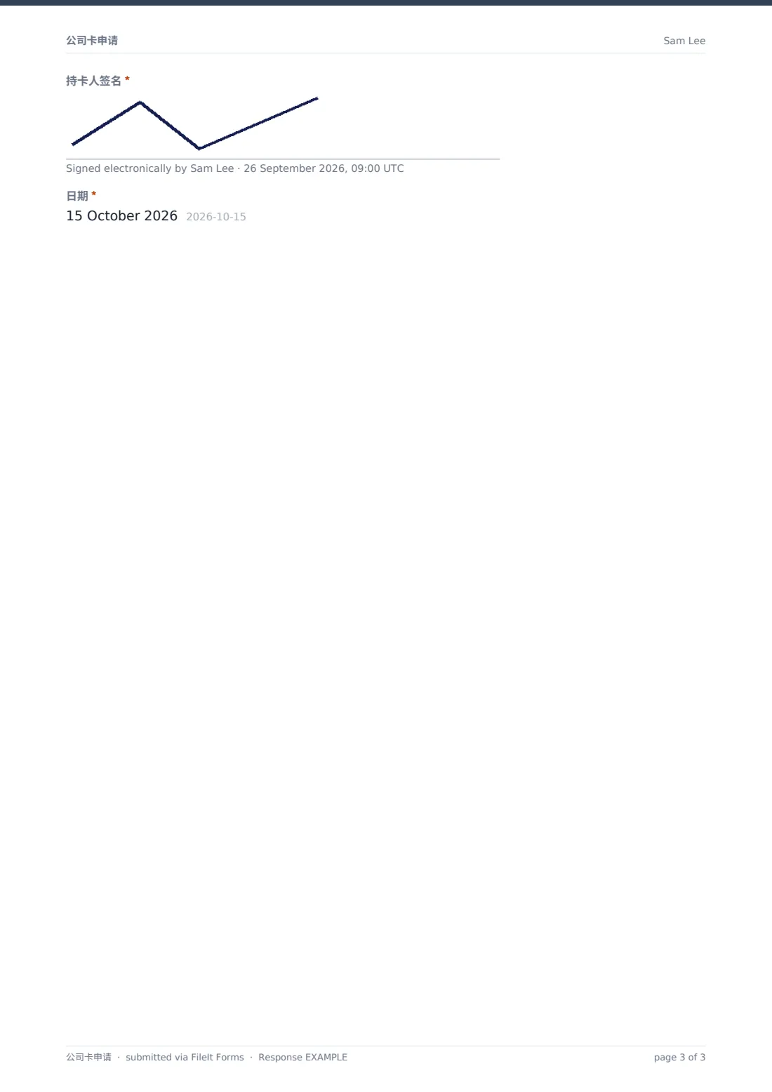 公司卡申请 — 示例回复 PDF，第 3 页，共 3 页