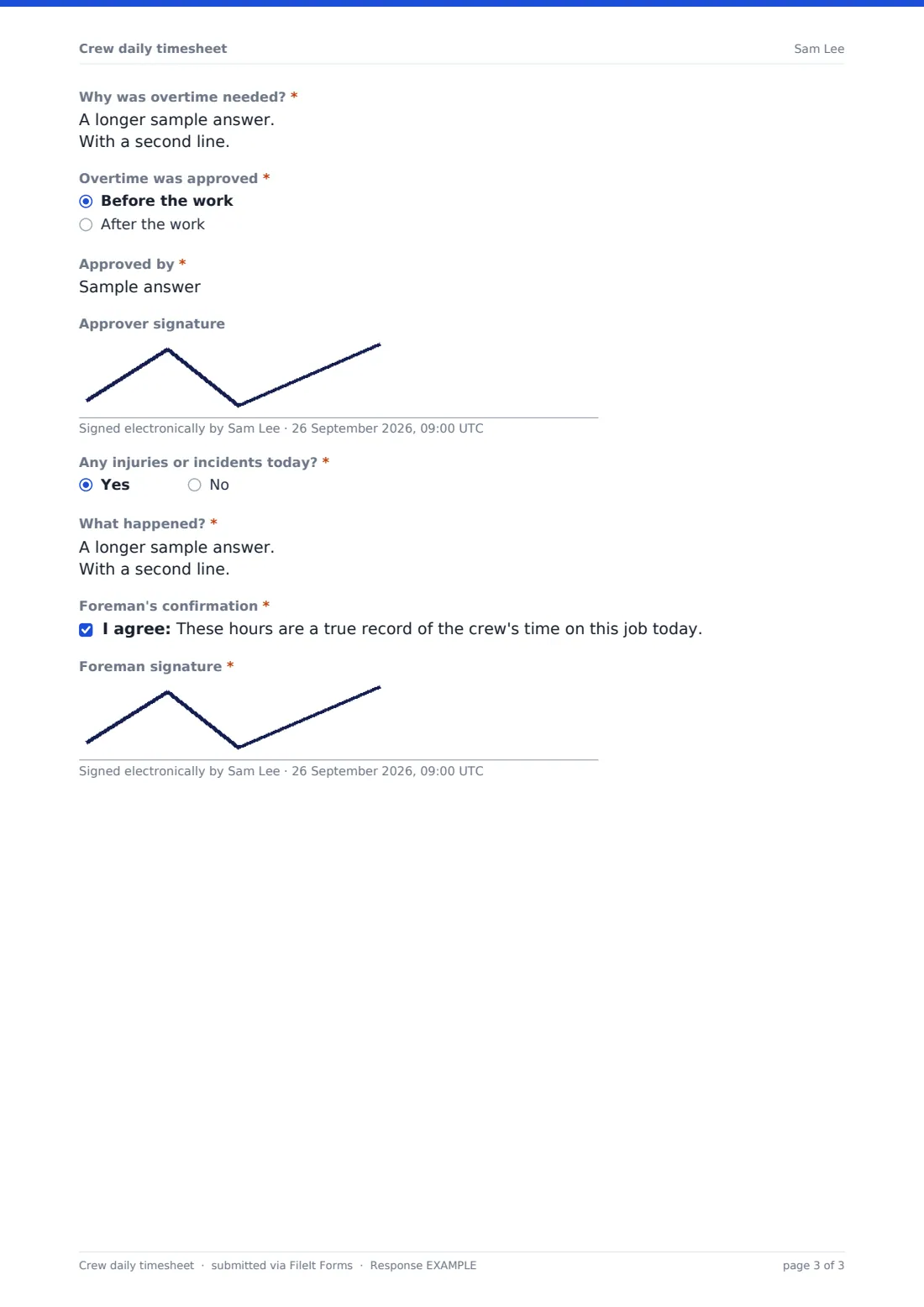 Crew daily timesheet — example response PDF, page 3 of 3
