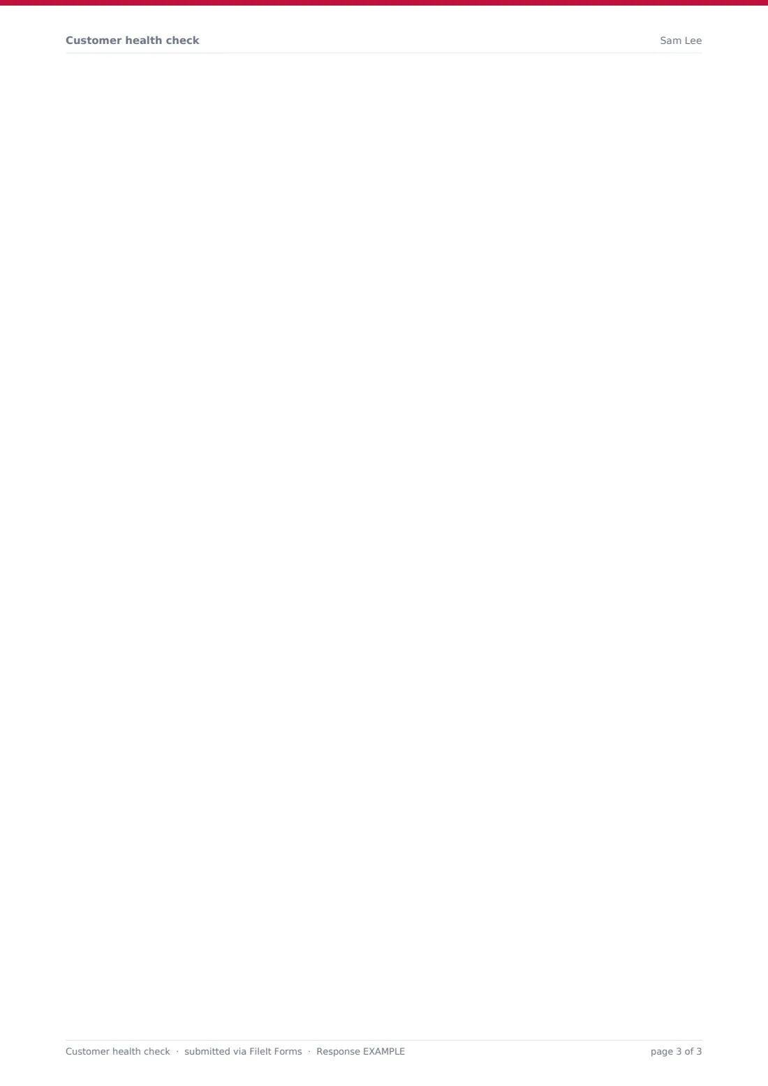 Customer health check — example response PDF, page 3 of 3
