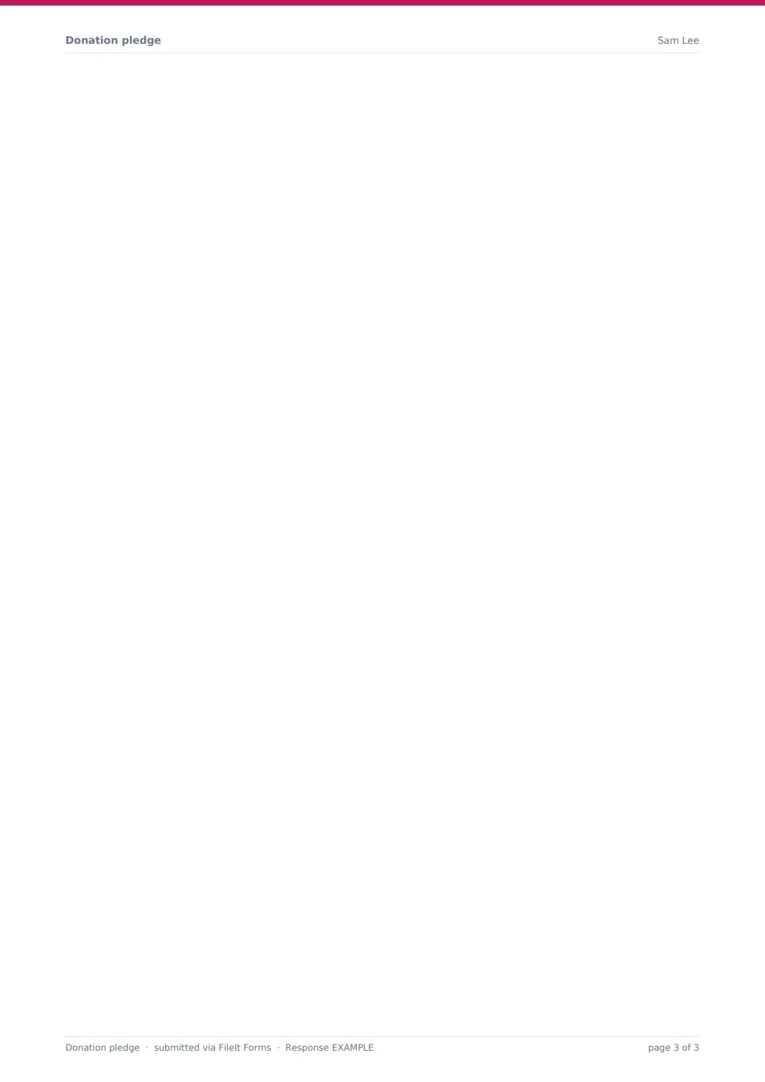 Donation pledge — example response PDF, page 3 of 3