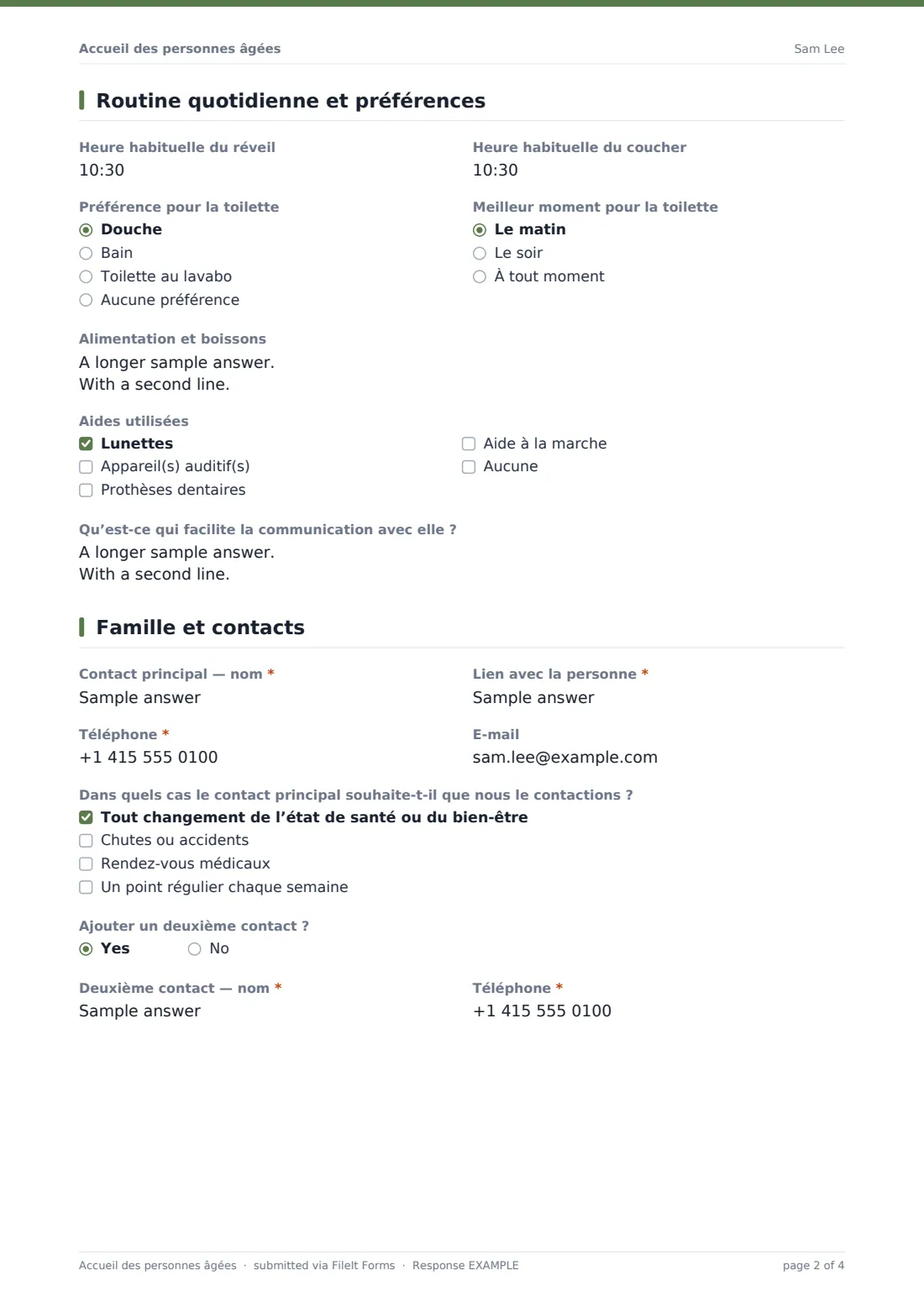 Accueil des personnes âgées — exemple de réponse au format PDF, page 2 sur 4