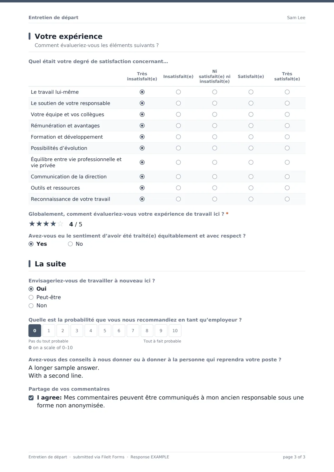 Entretien de départ — exemple de réponse au format PDF, page 3 sur 3