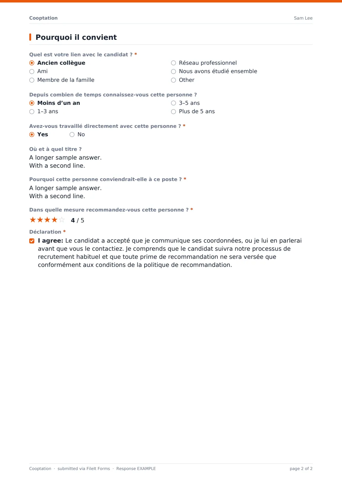 Cooptation — exemple de réponse au format PDF, page 2 sur 2