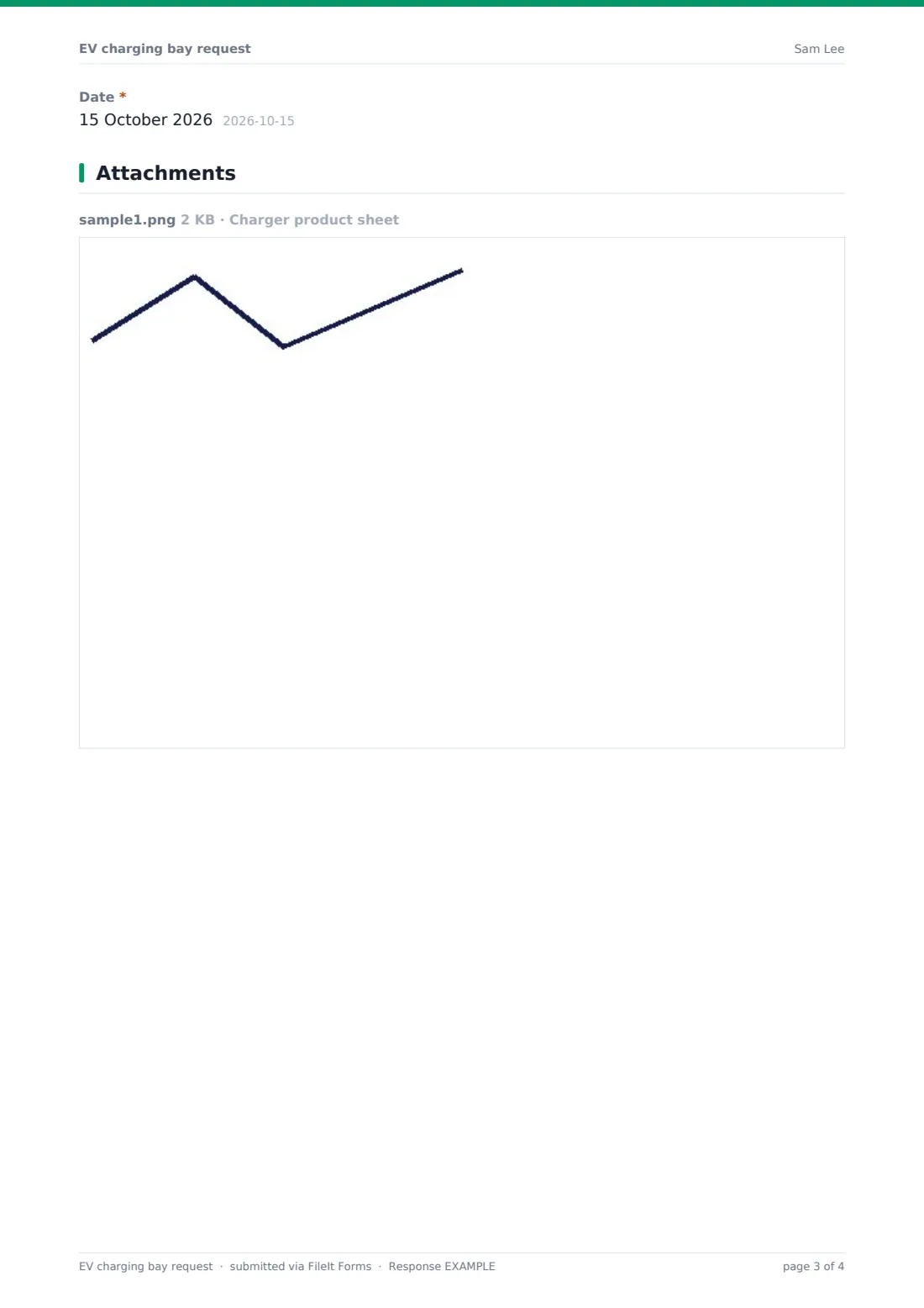 EV charging bay request — example response PDF, page 3 of 4