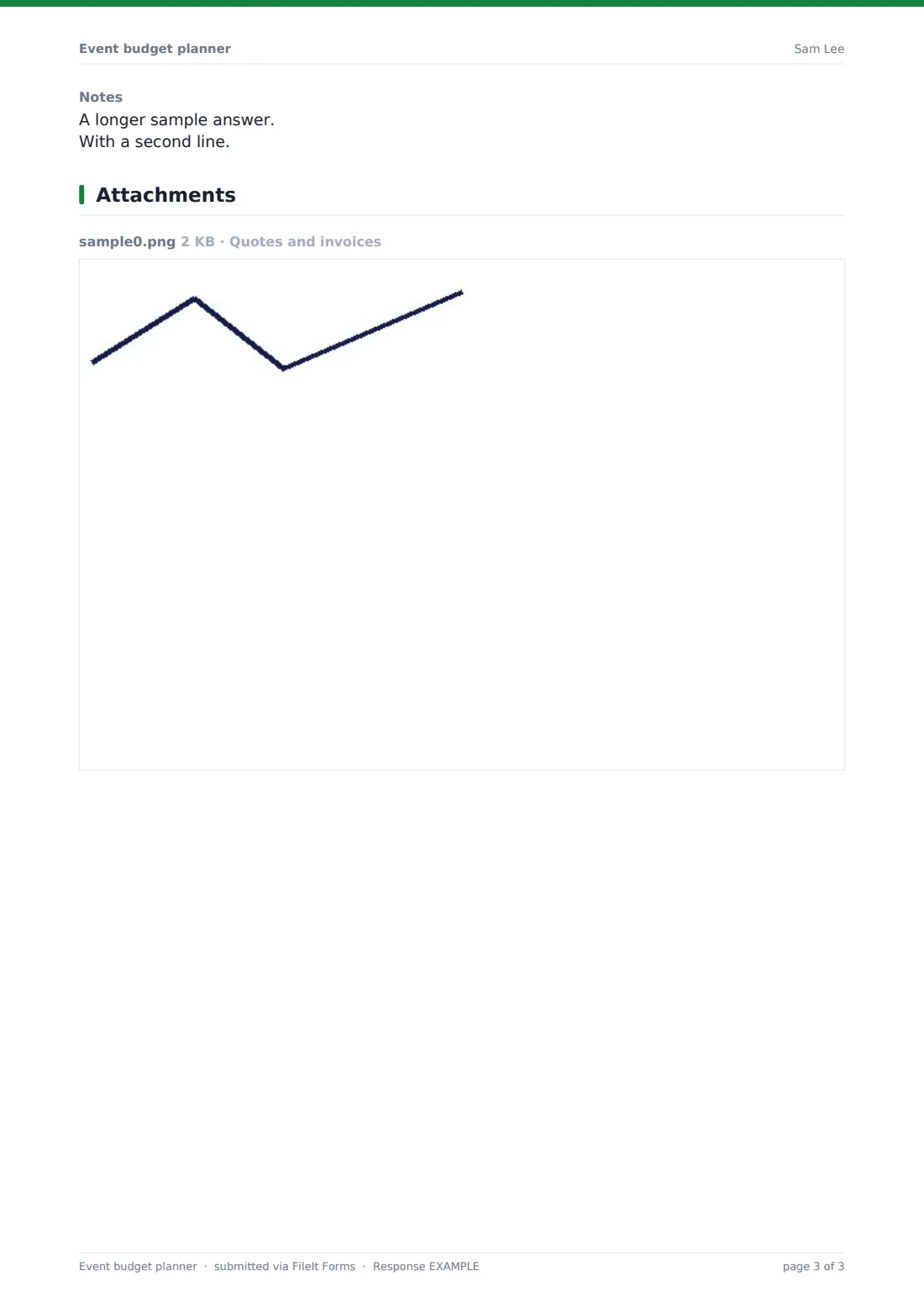 Event budget planner — example response PDF, page 3 of 3