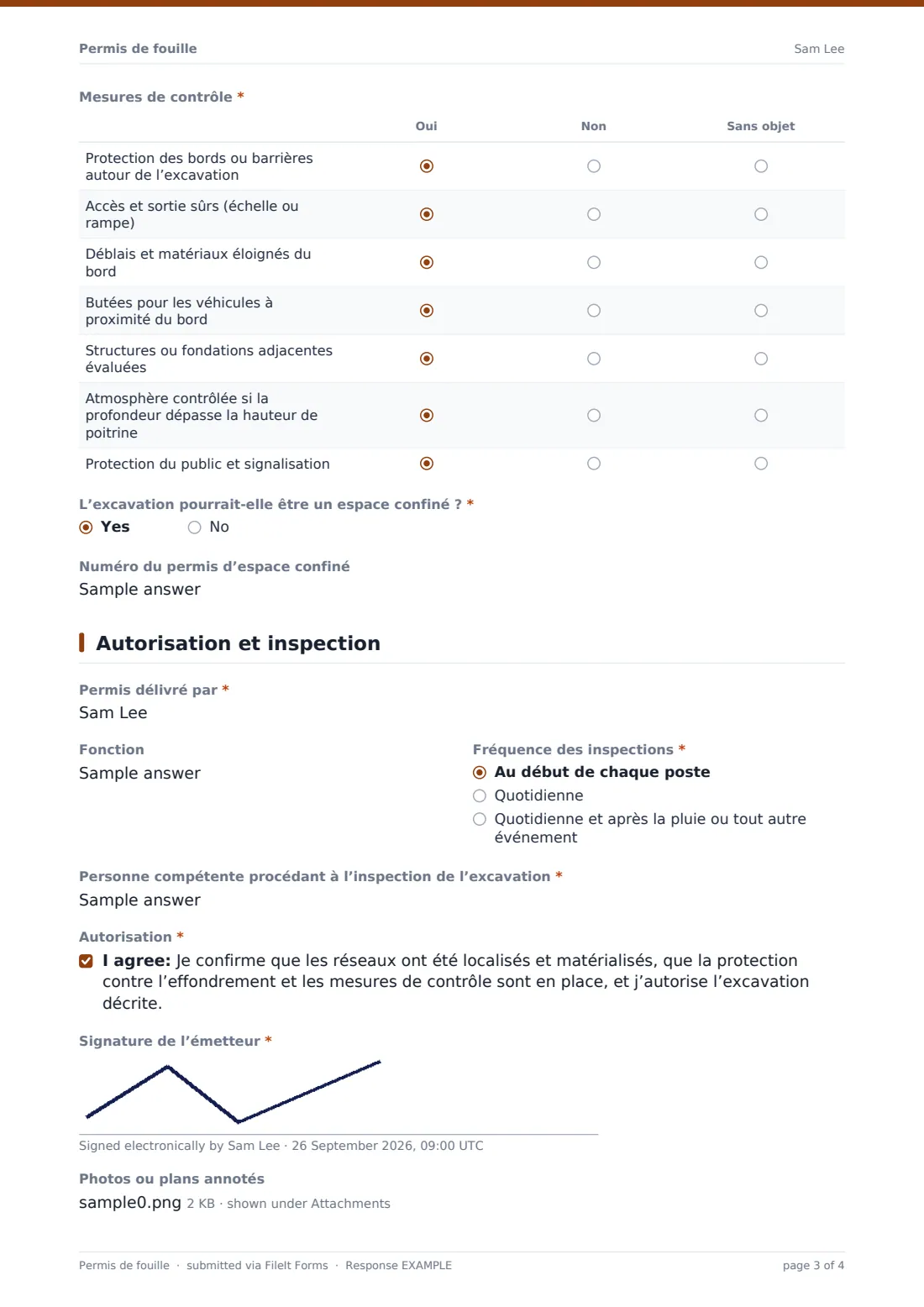 Permis de fouille — exemple de réponse au format PDF, page 3 sur 4