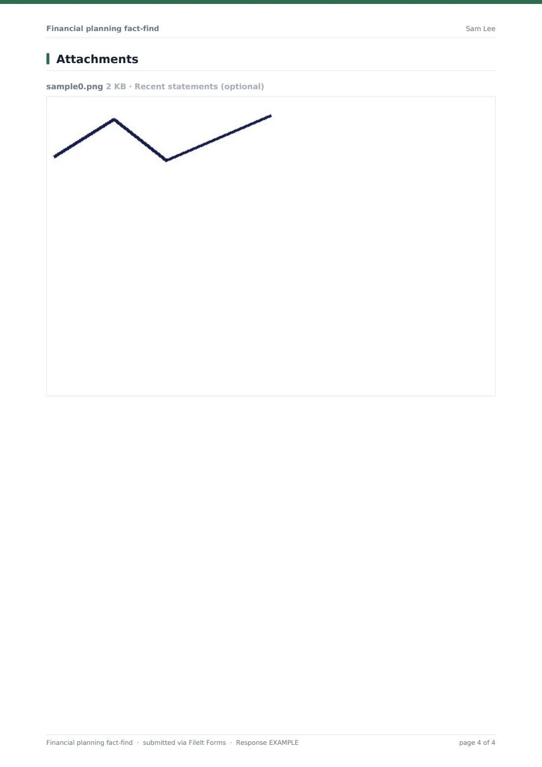 Financial planning fact-find — example response PDF, page 4 of 4