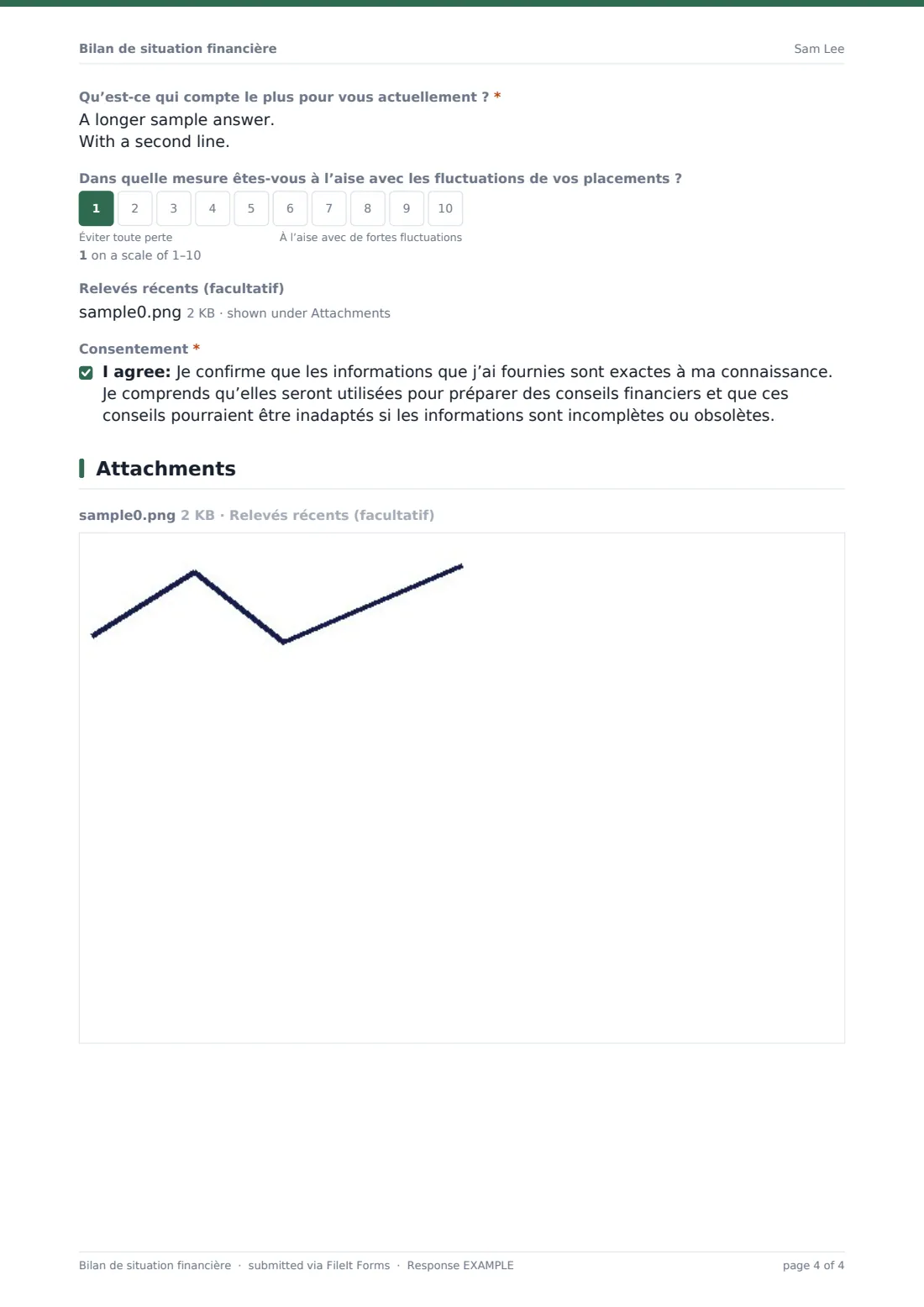 Bilan de situation financière — exemple de réponse au format PDF, page 4 sur 4