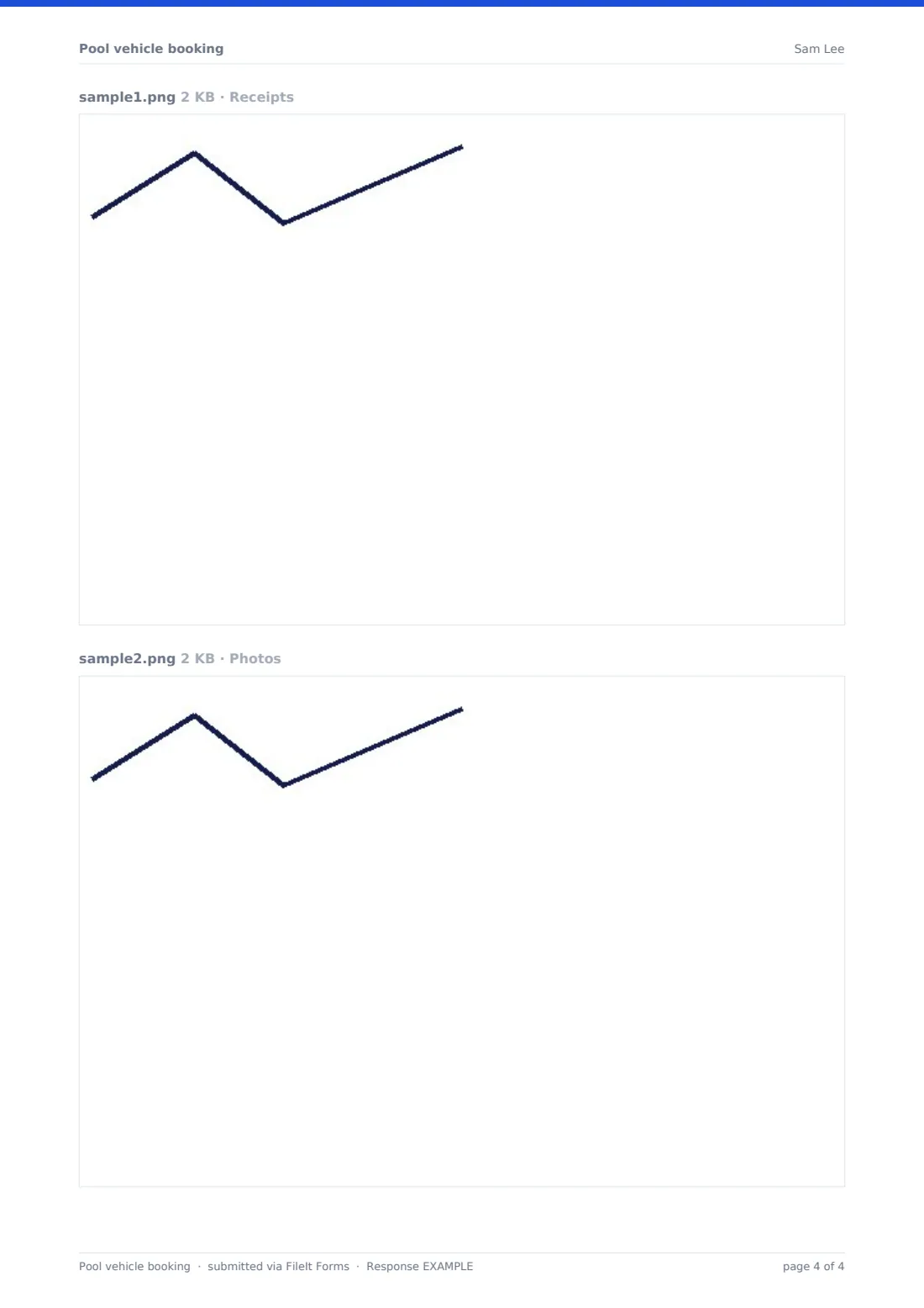 Pool vehicle booking — example response PDF, page 4 of 4