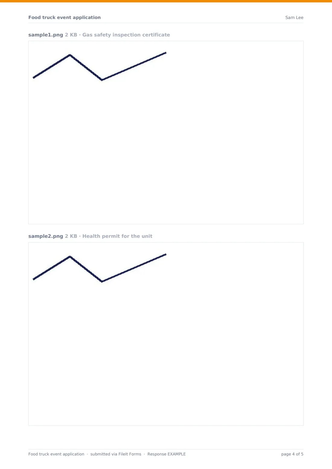 Food truck event application — example response PDF, page 4 of 5