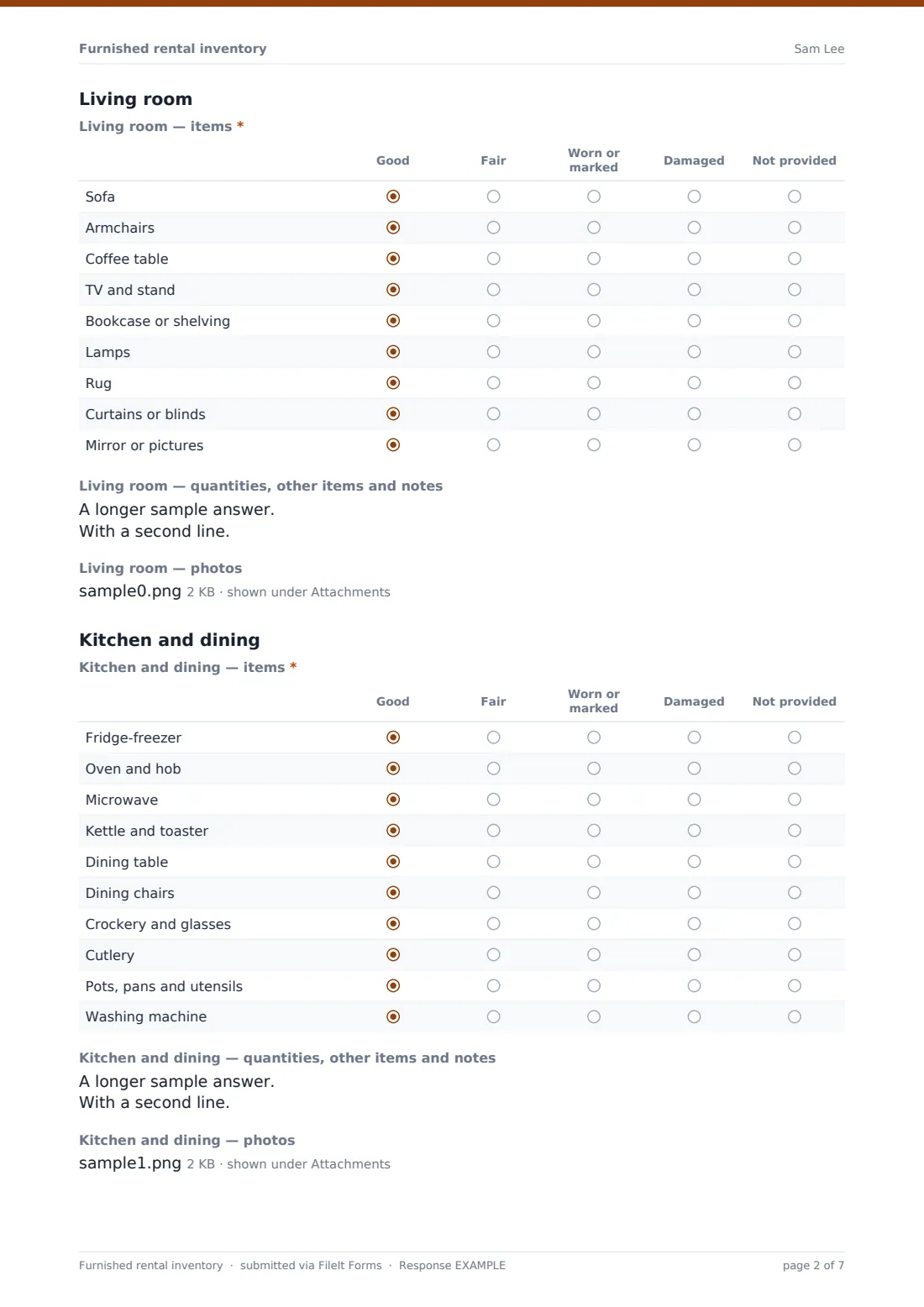 Furnished rental inventory — example response PDF, page 2 of 7