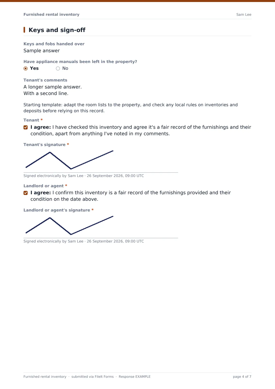 Furnished rental inventory — example response PDF, page 4 of 7
