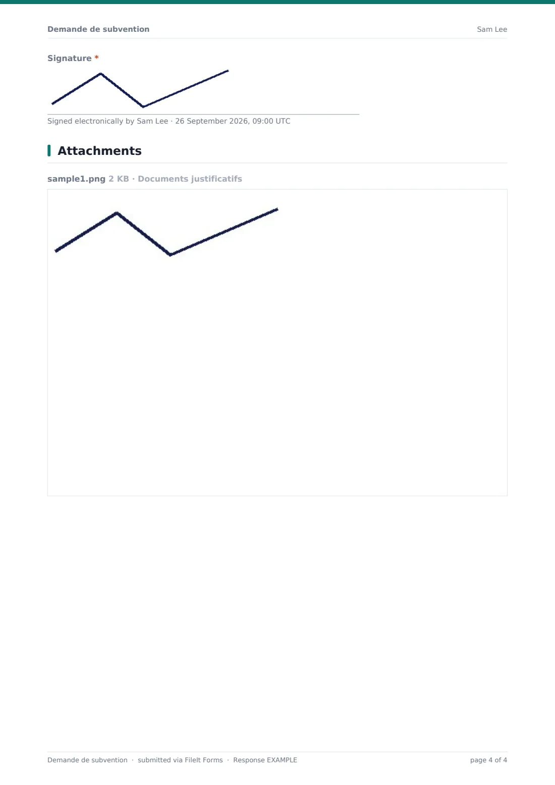 Demande de subvention — exemple de réponse au format PDF, page 4 sur 4