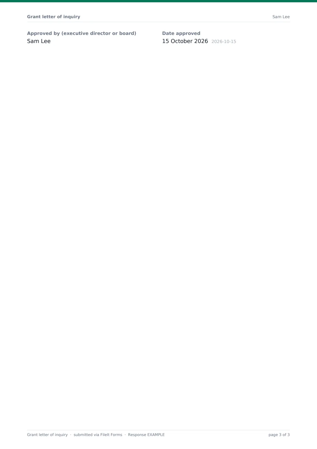 Grant letter of inquiry — example response PDF, page 3 of 3