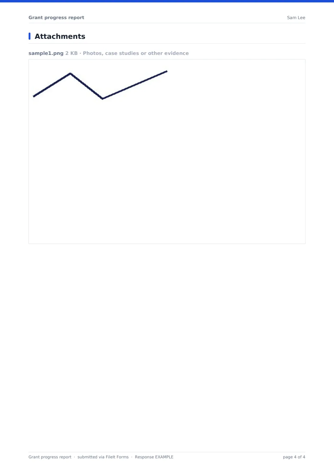 Grant progress report — example response PDF, page 4 of 4