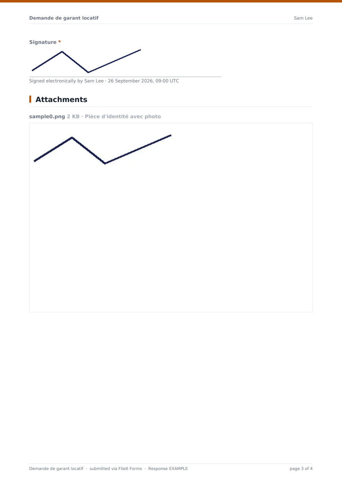 Demande de garant locatif — exemple de réponse au format PDF, page 3 sur 4