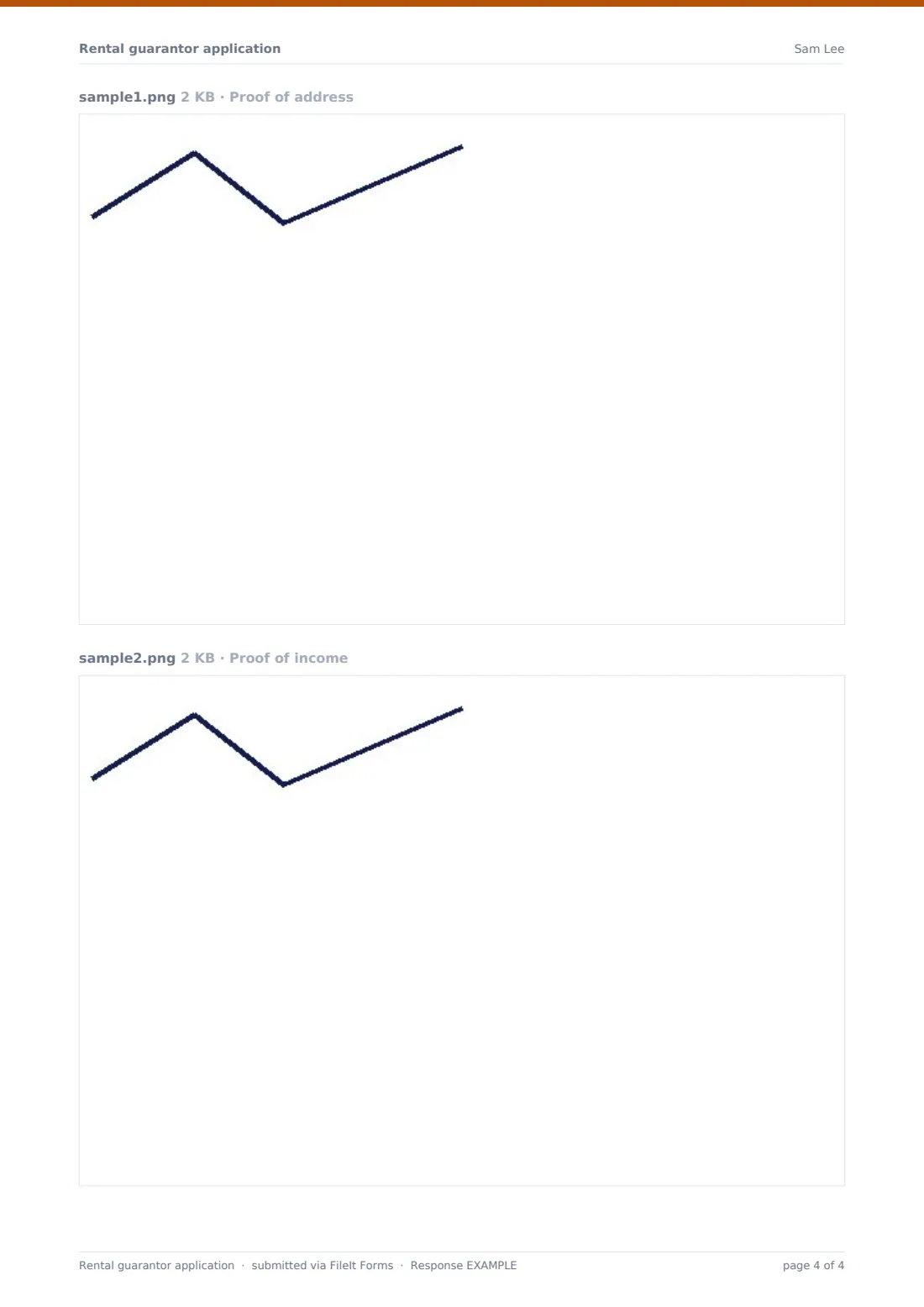 Rental guarantor application — example response PDF, page 4 of 4