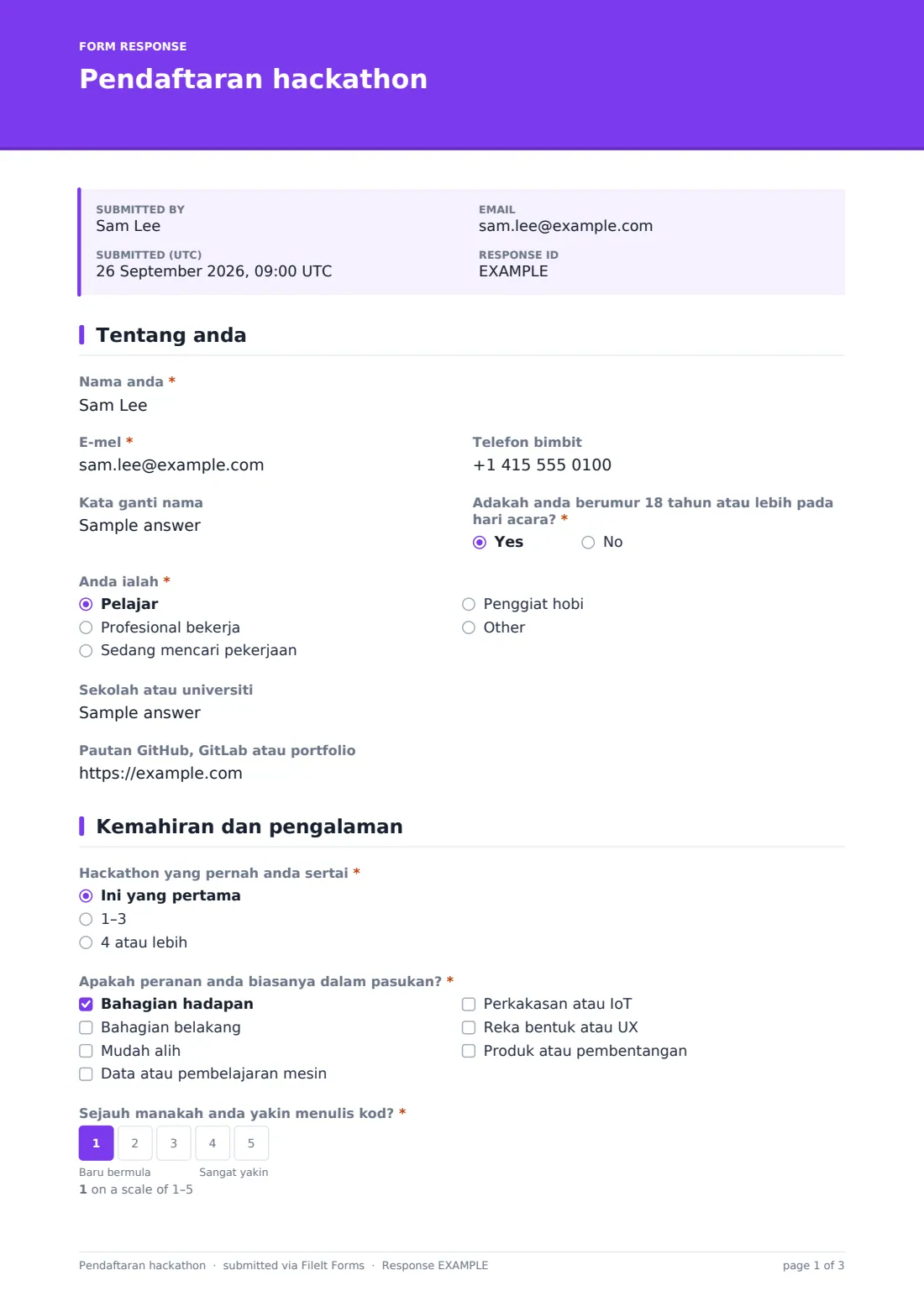 Pendaftaran hackathon — PDF respons contoh, halaman 1 daripada 3