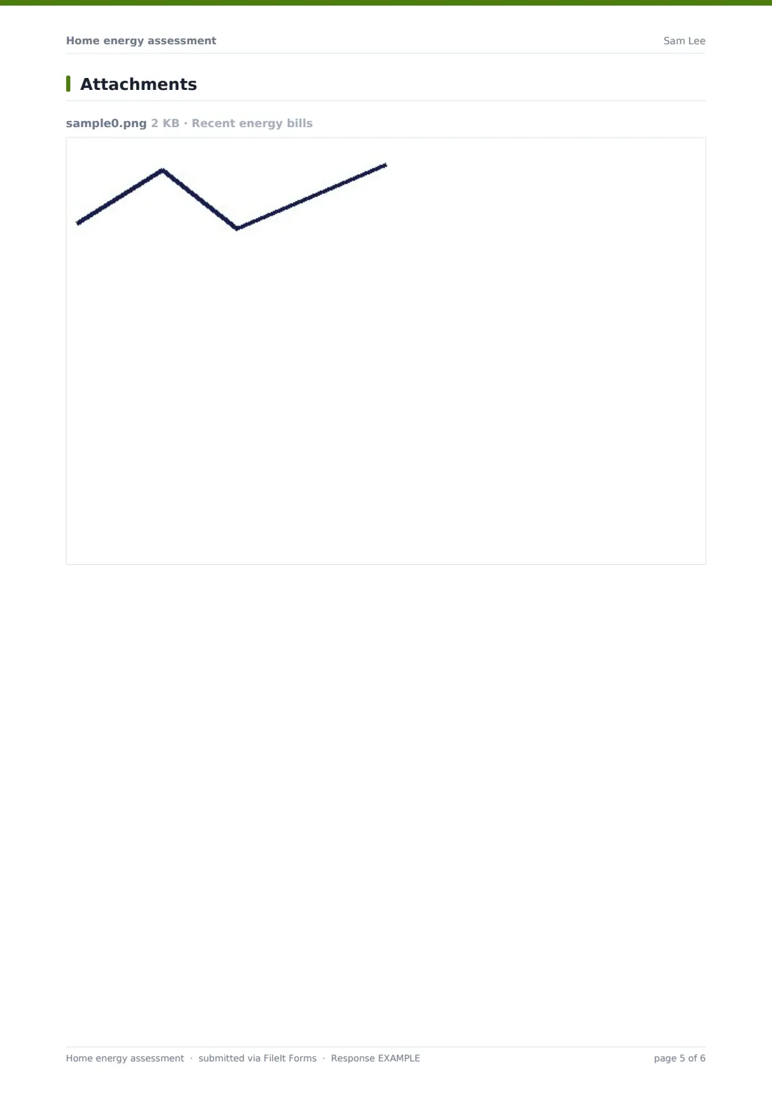 Home energy assessment — example response PDF, page 5 of 6
