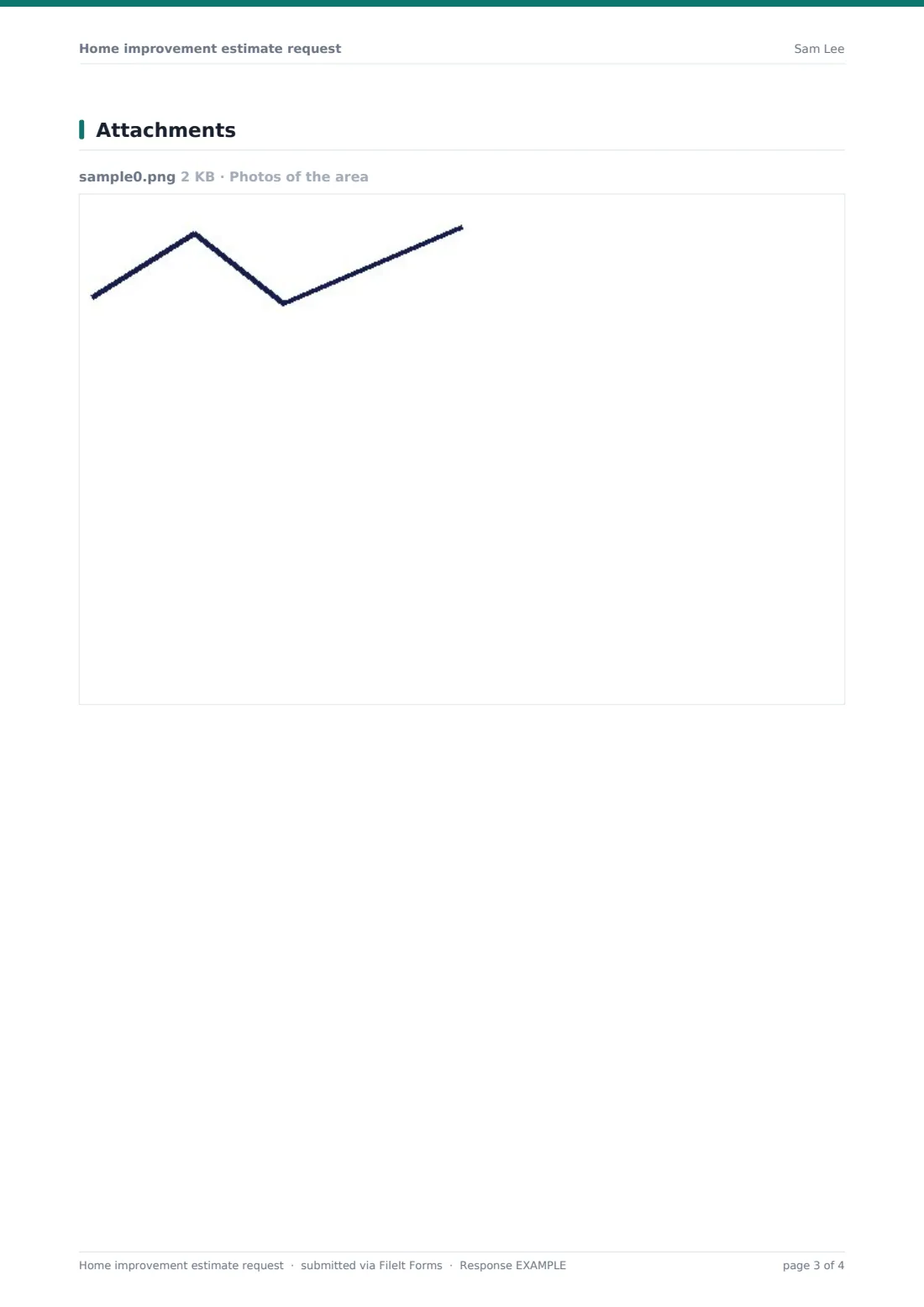 Home improvement estimate request — example response PDF, page 3 of 4