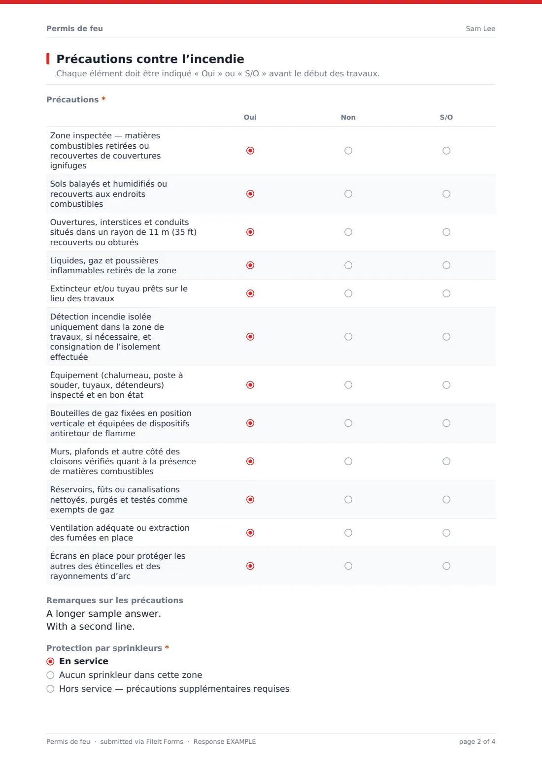 Permis de feu — exemple de réponse au format PDF, page 2 sur 4