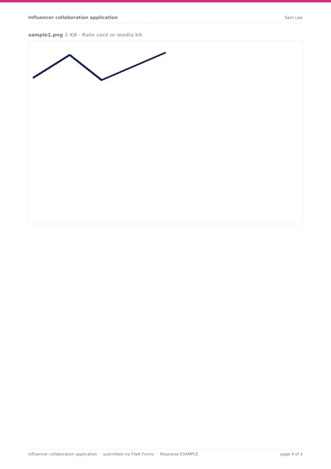 Influencer collaboration application — example response PDF, page 4 of 4