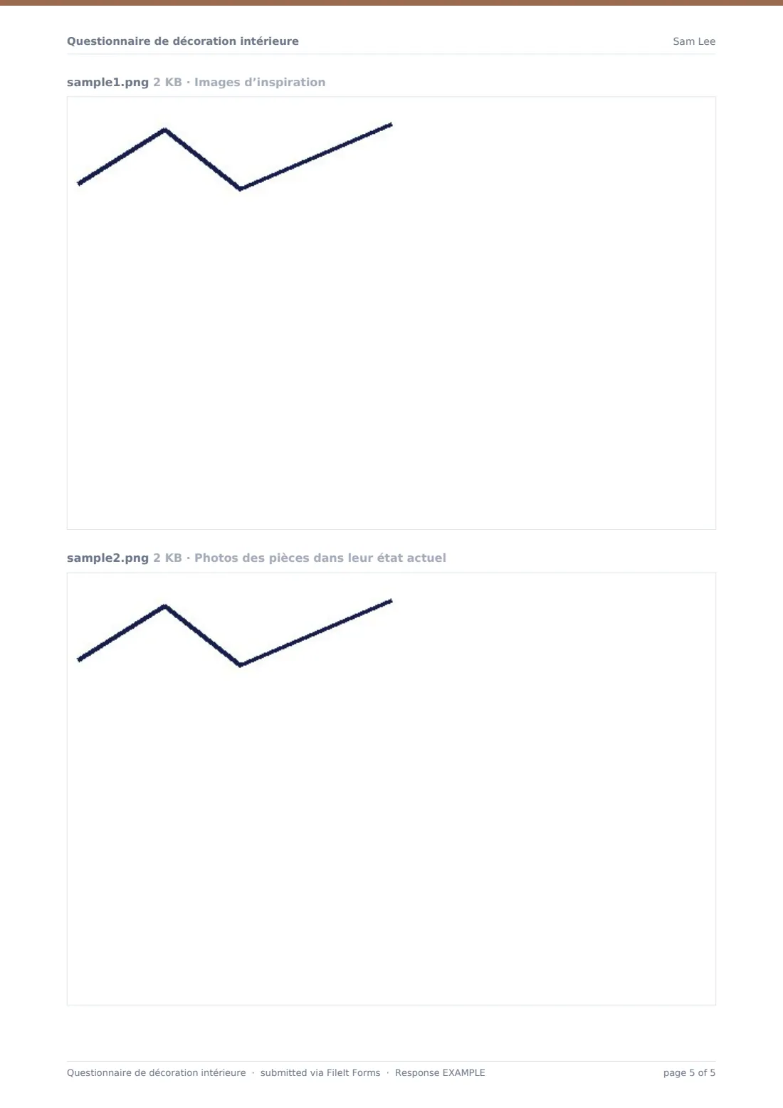 Questionnaire de décoration intérieure — exemple de réponse au format PDF, page 5 sur 5