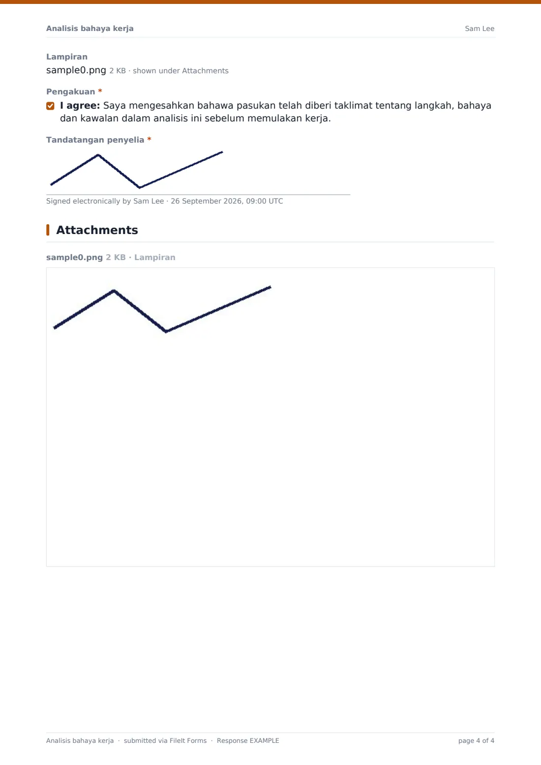 Analisis bahaya kerja — PDF respons contoh, halaman 4 daripada 4