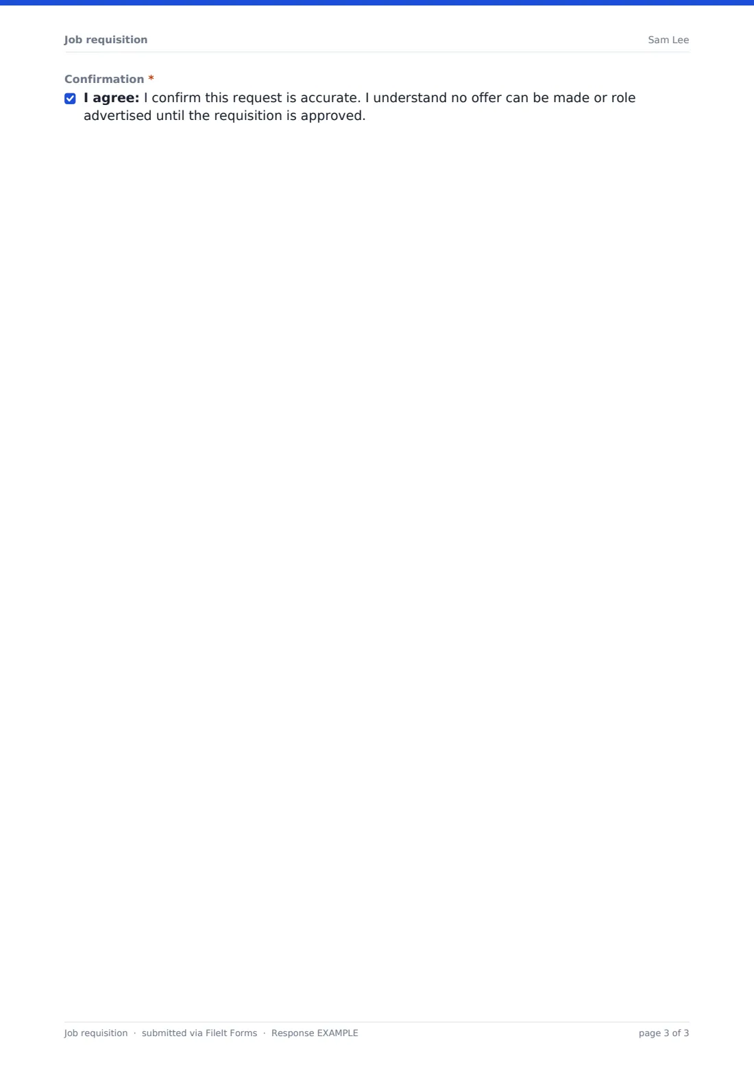 Job requisition — example response PDF, page 3 of 3