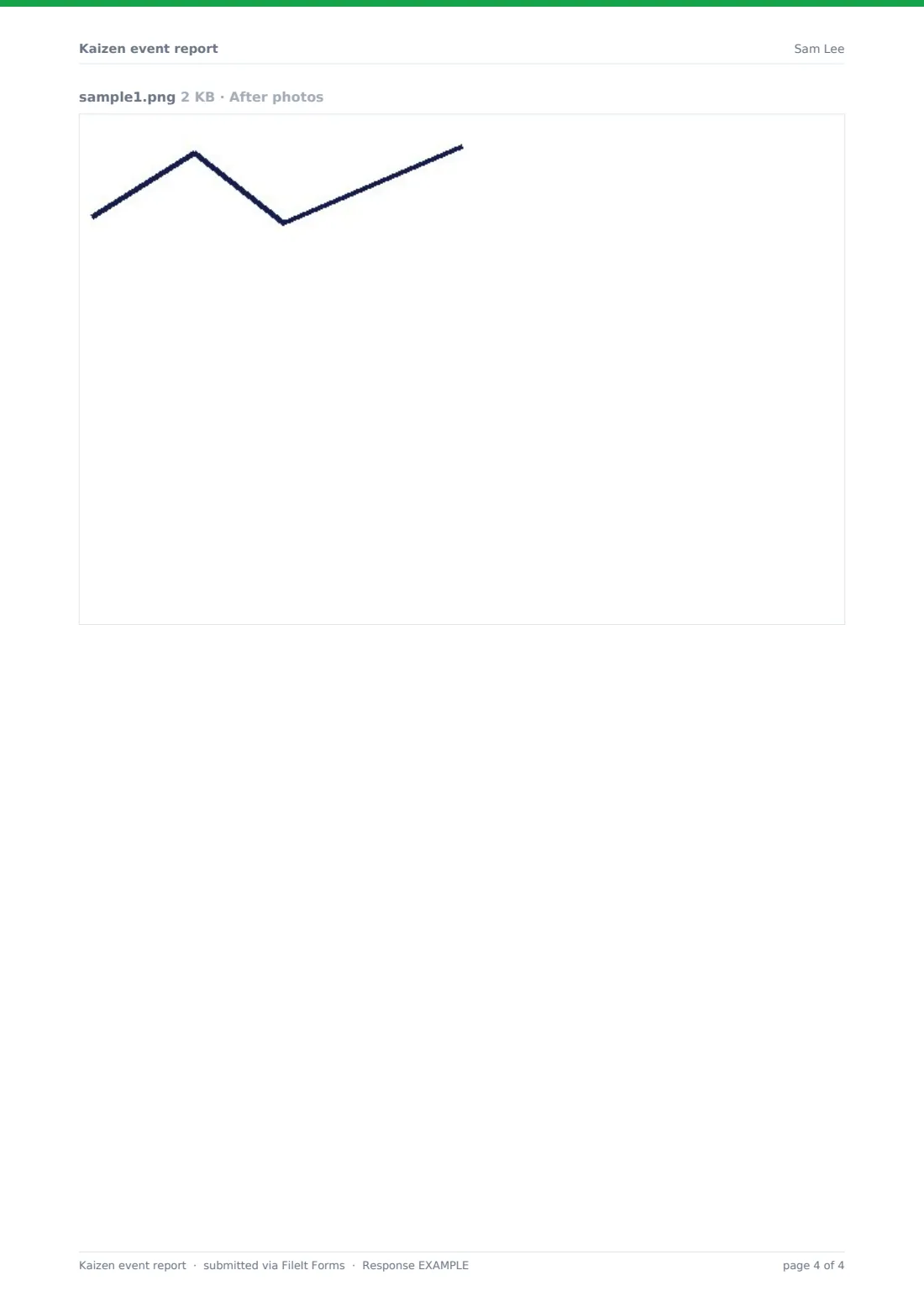 Kaizen event report — example response PDF, page 4 of 4