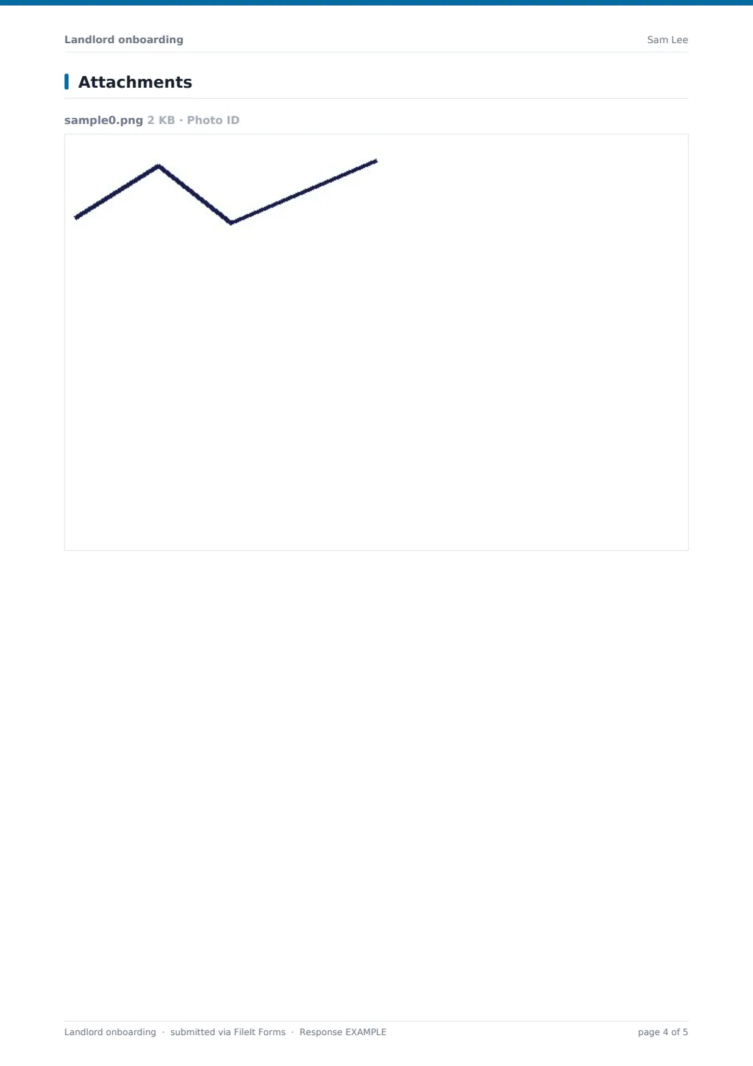 Landlord onboarding — example response PDF, page 4 of 5