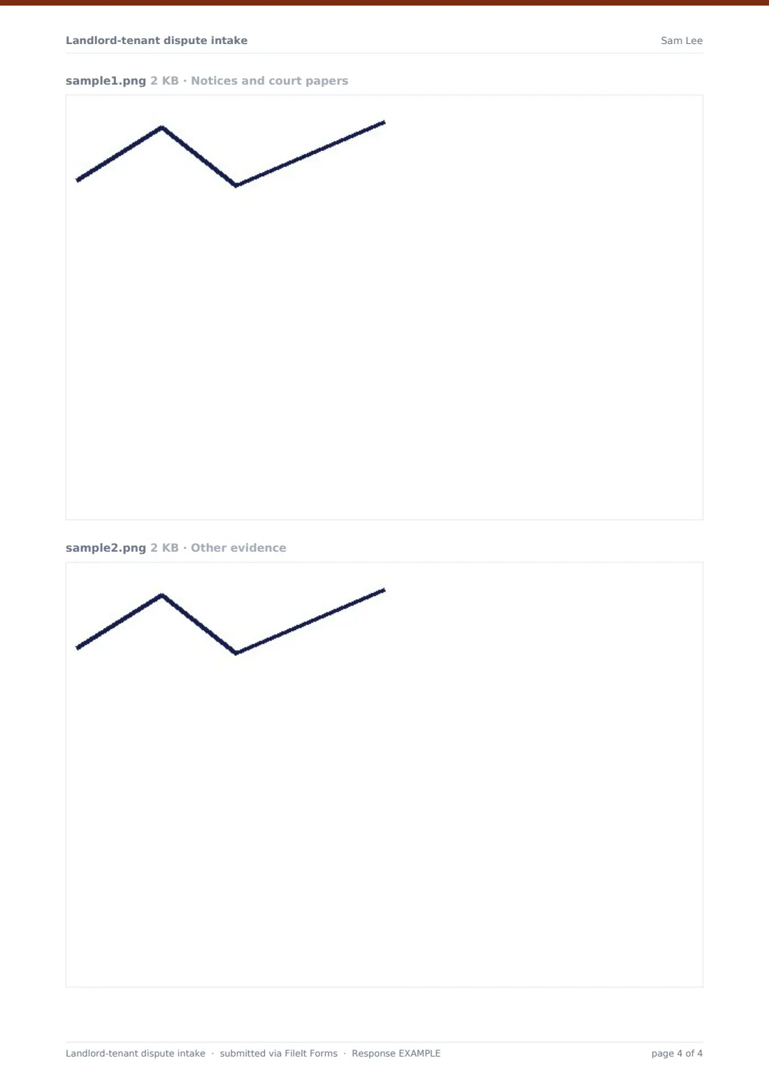Landlord-tenant dispute intake — example response PDF, page 4 of 4