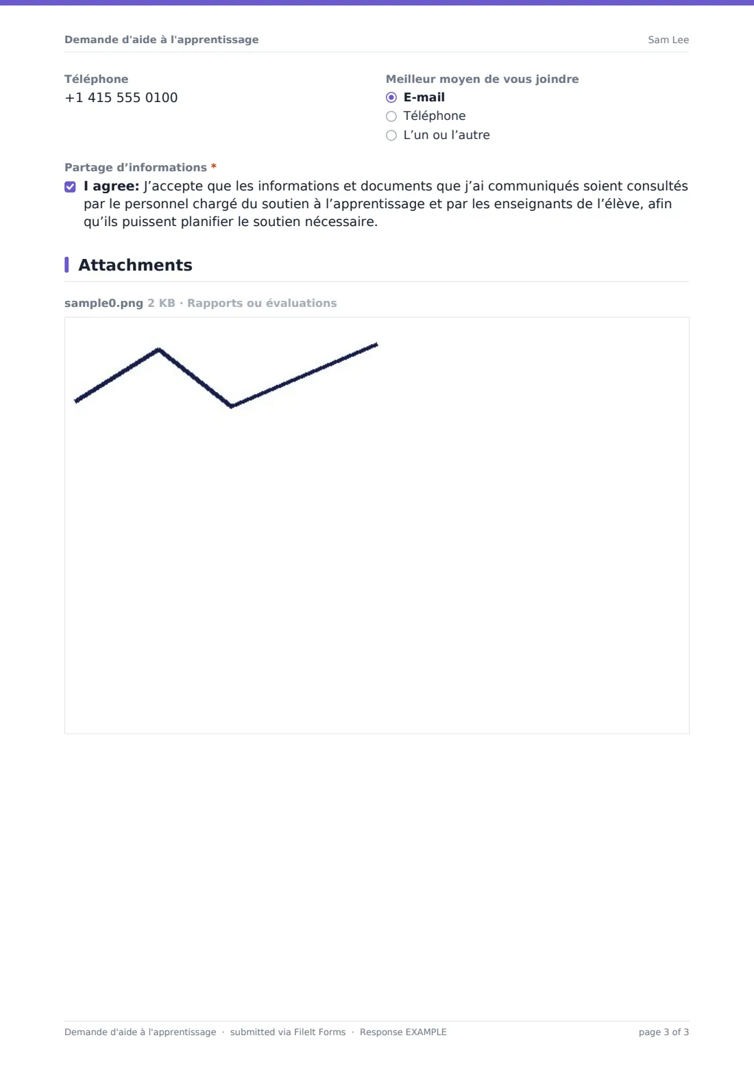 Demande d'aide à l'apprentissage — exemple de réponse au format PDF, page 3 sur 3