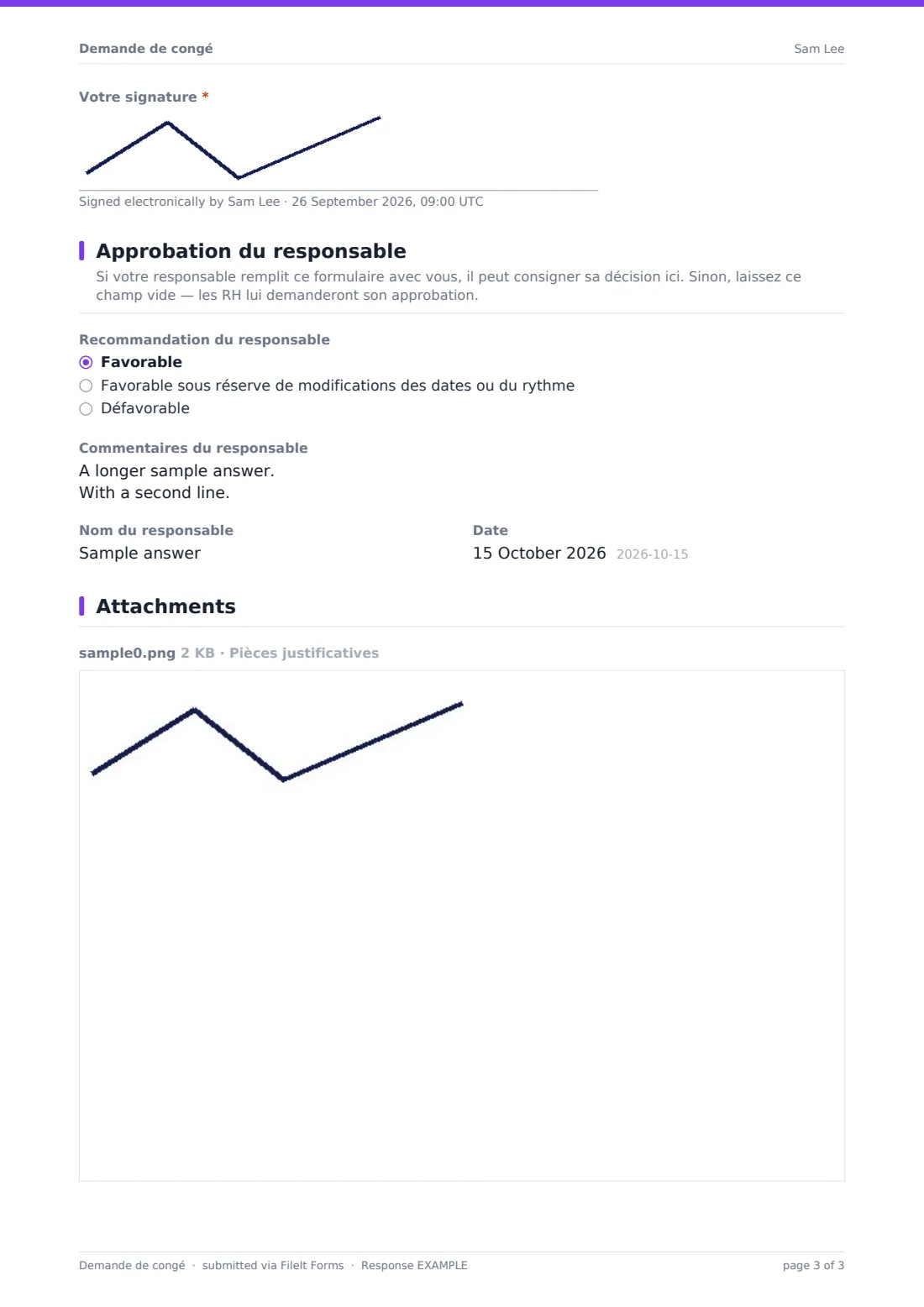Demande de congé — exemple de réponse au format PDF, page 3 sur 3
