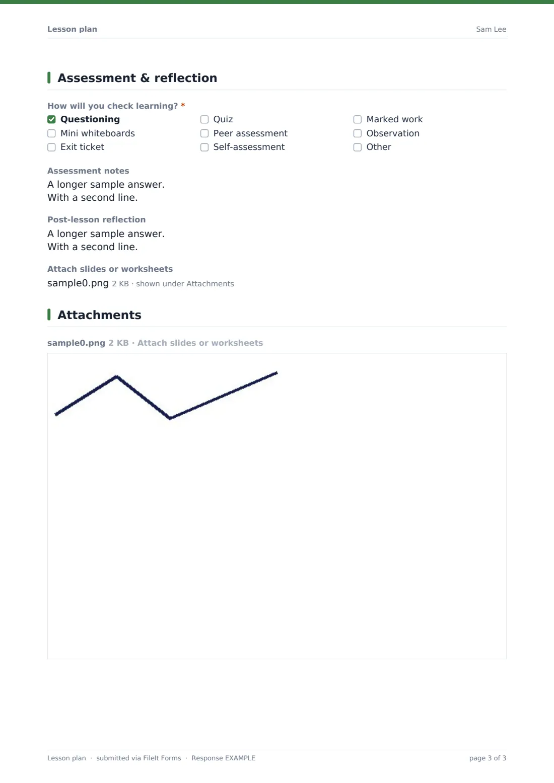Lesson plan — example response PDF, page 3 of 3
