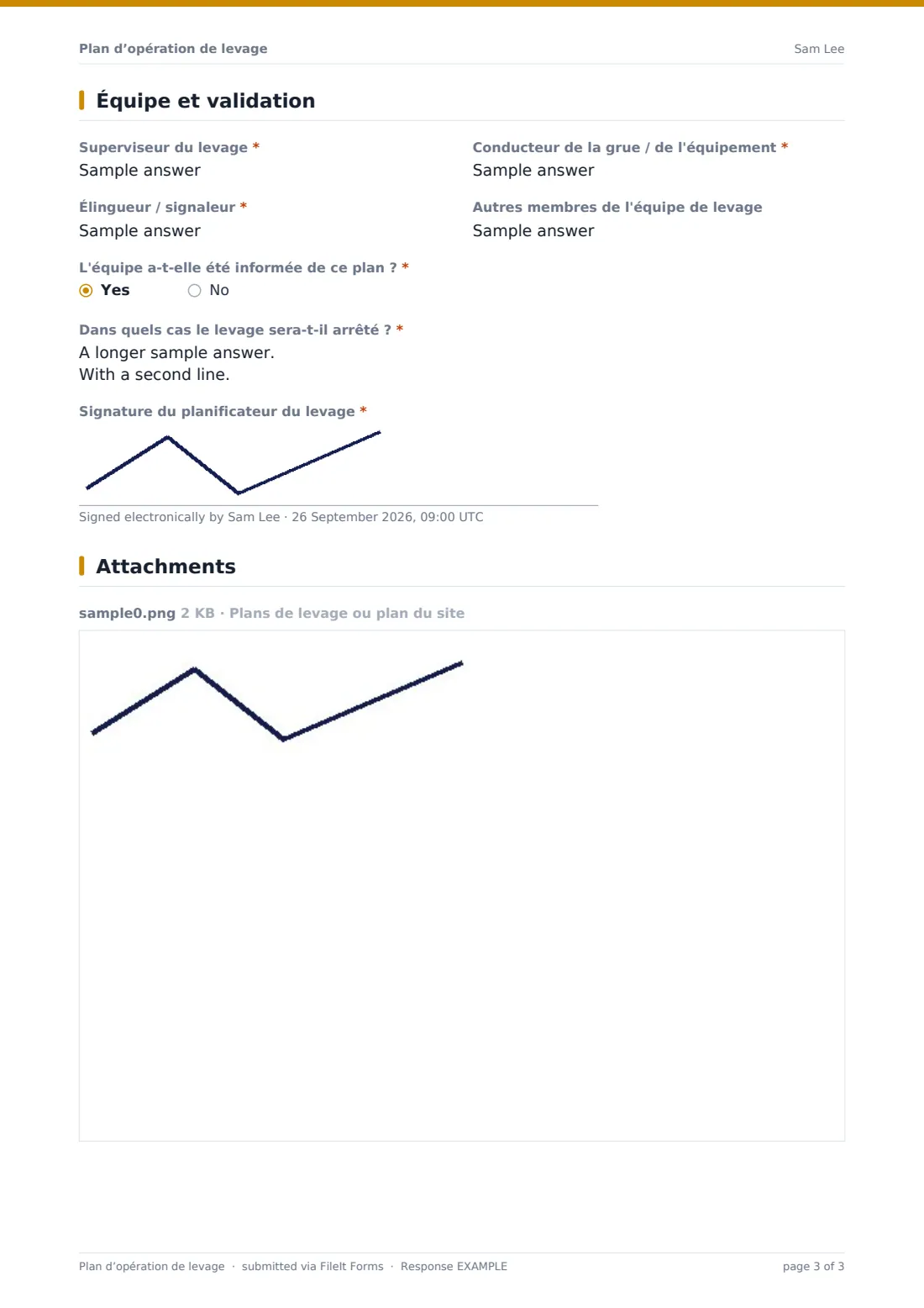 Plan d’opération de levage — exemple de réponse au format PDF, page 3 sur 3