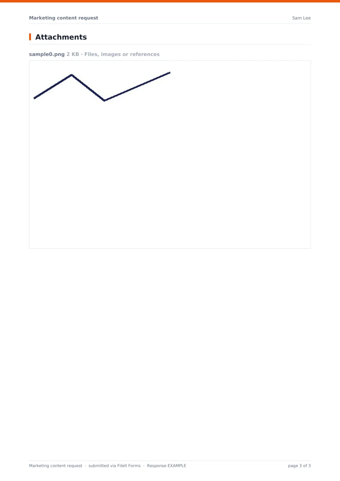 Marketing content request — example response PDF, page 3 of 3