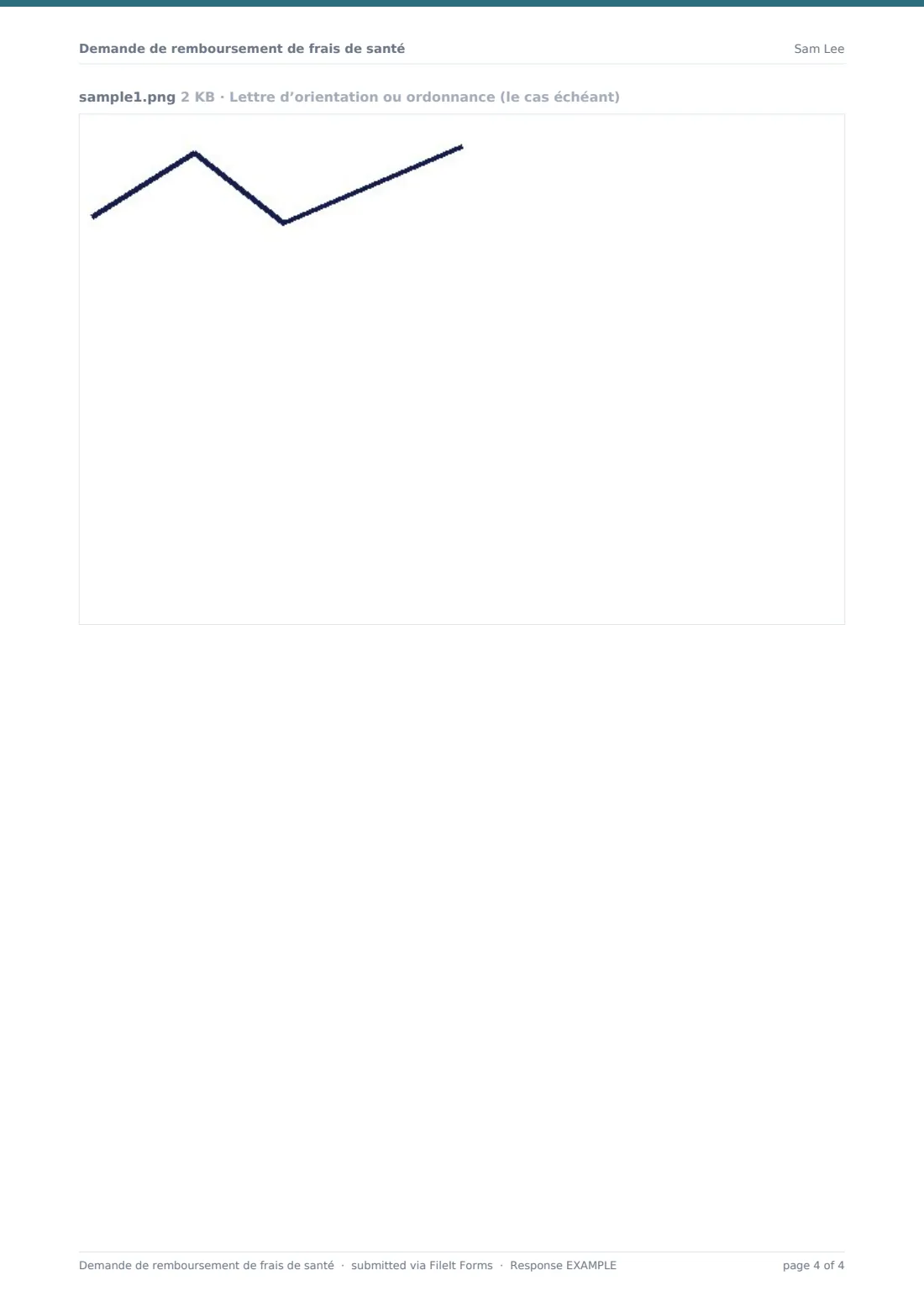 Demande de remboursement de frais de santé — exemple de réponse au format PDF, page 4 sur 4