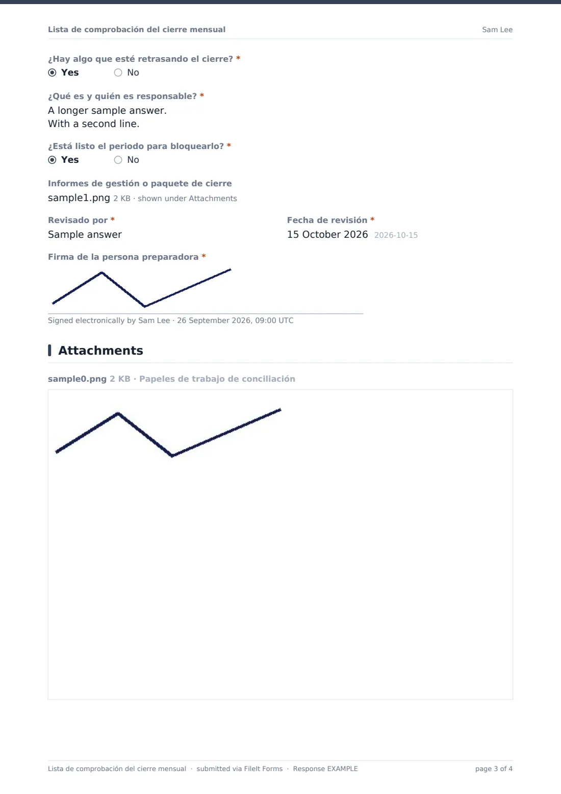 Lista de comprobación del cierre mensual — PDF de respuesta de ejemplo, página 3 de 4