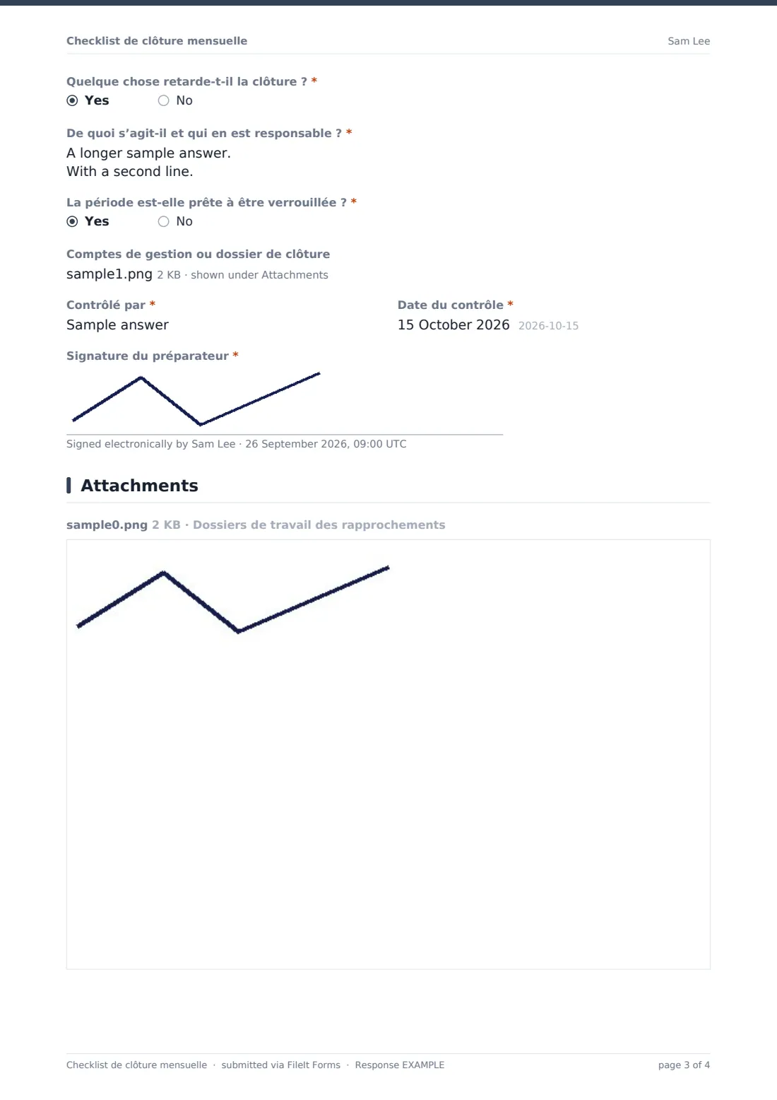 Checklist de clôture mensuelle — exemple de réponse au format PDF, page 3 sur 4