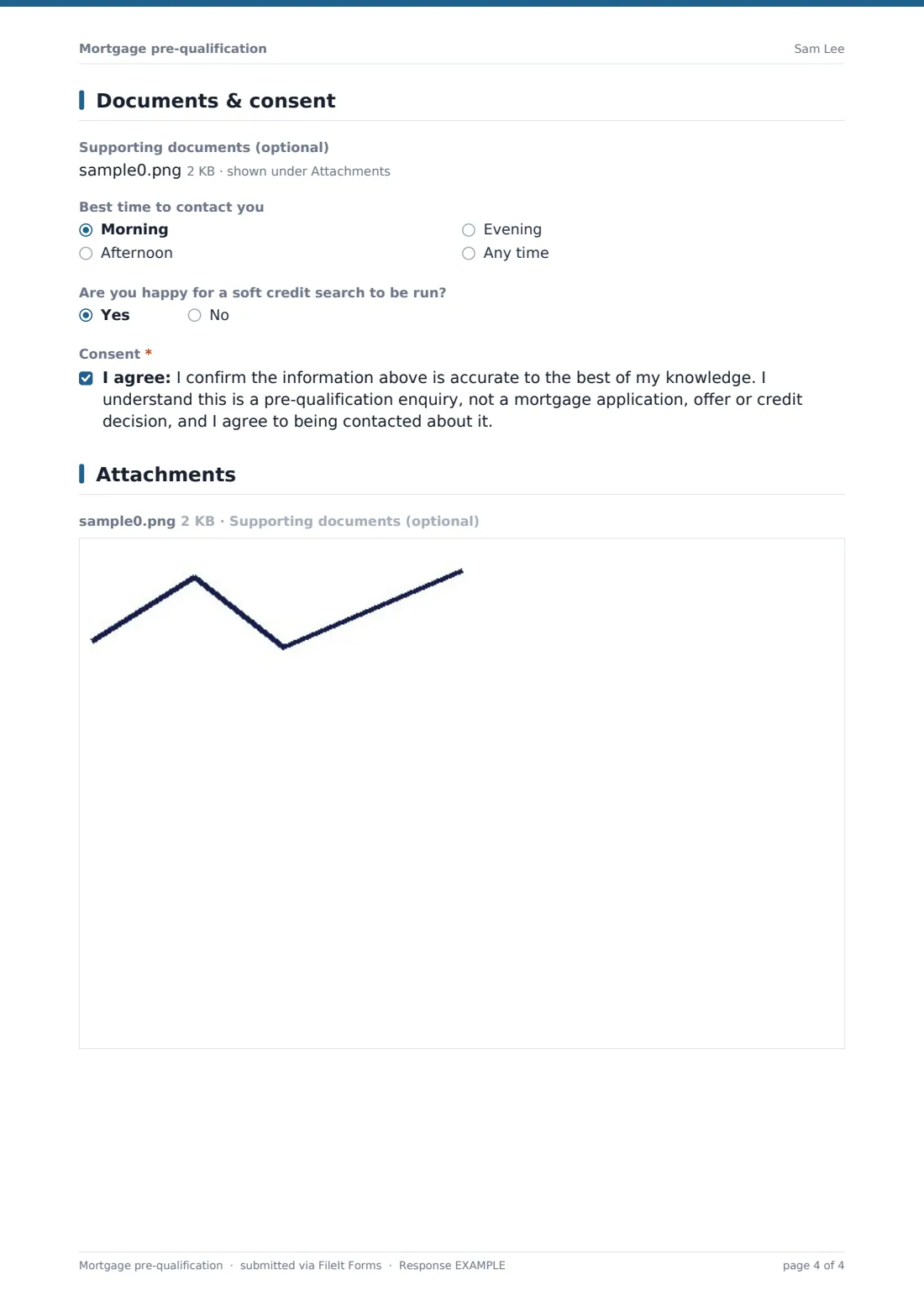 Mortgage pre-qualification — example response PDF, page 4 of 4