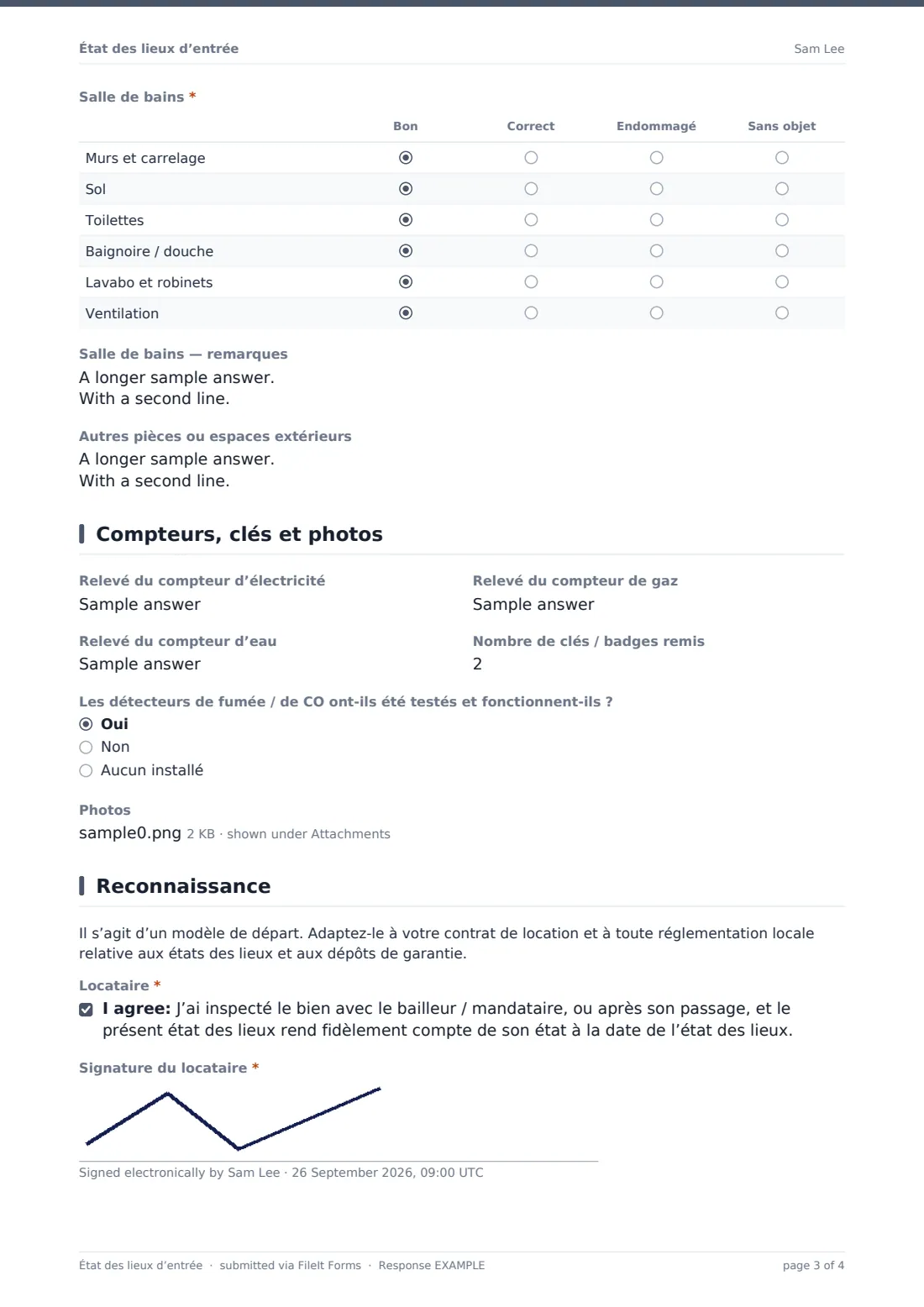 État des lieux d’entrée — exemple de réponse au format PDF, page 3 sur 4